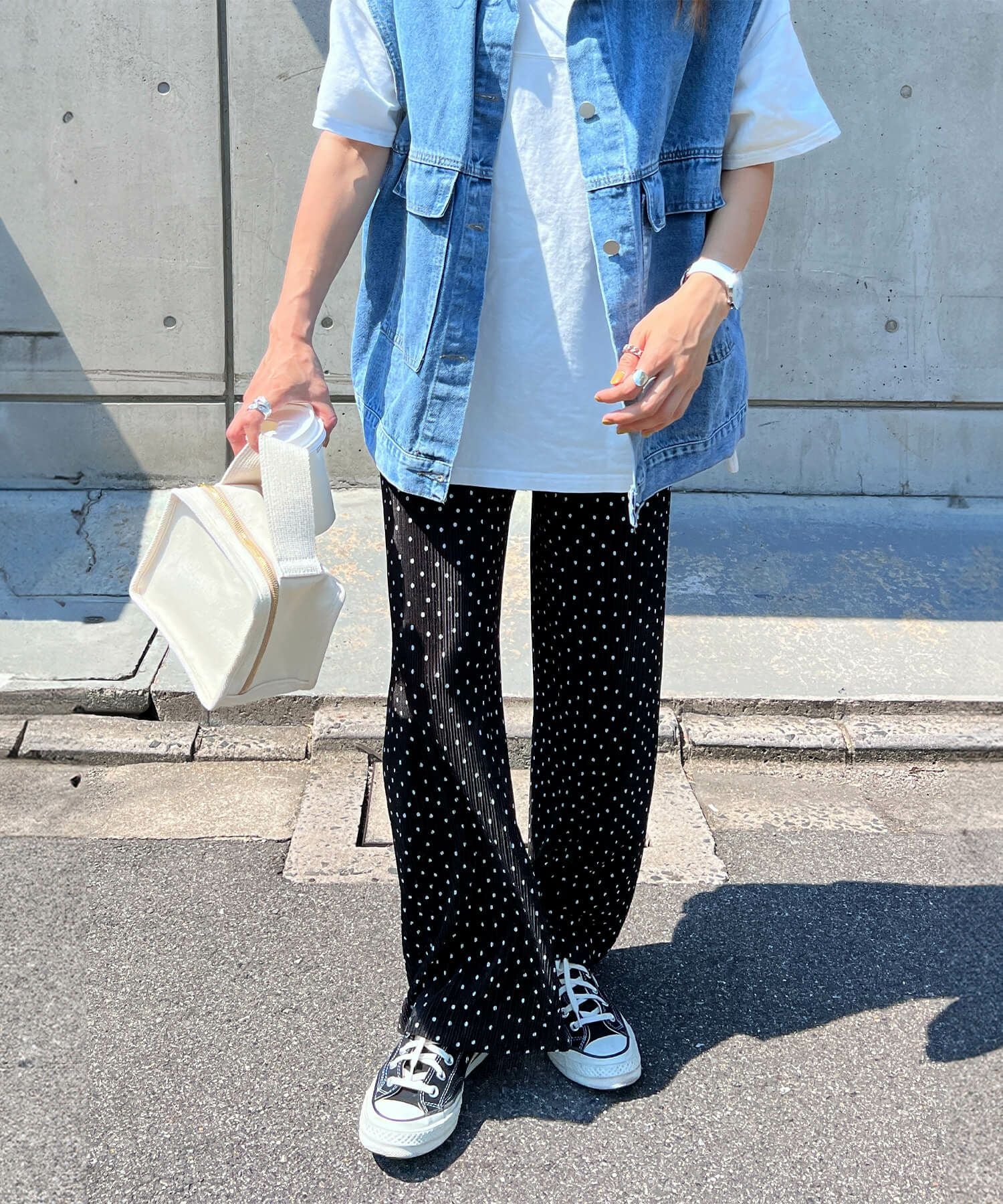 ドットプリーツパンツ | Dot pleated pants(chiica select)