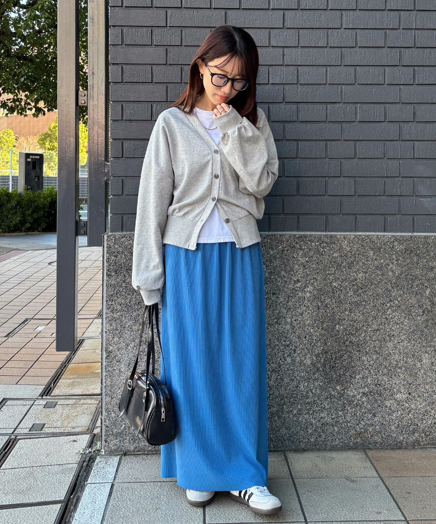 Vネックスウェットカーディガン | V neck sweat cardigan (isook select)