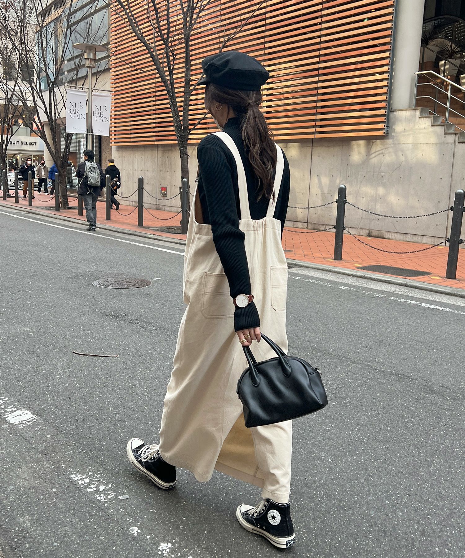 ハーフジップロングジャンパースカート | Half zip long jumper skirt