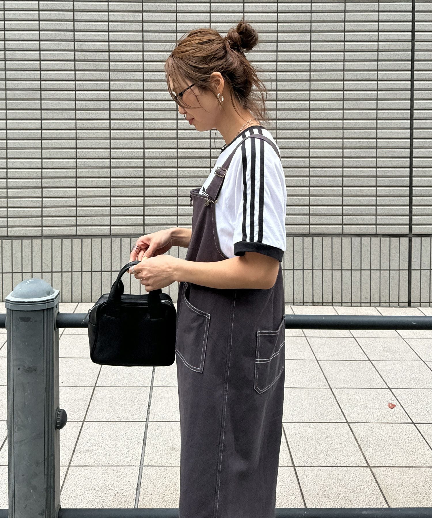 ハーフジップロングジャンパースカート | Half zip long jumper skirt