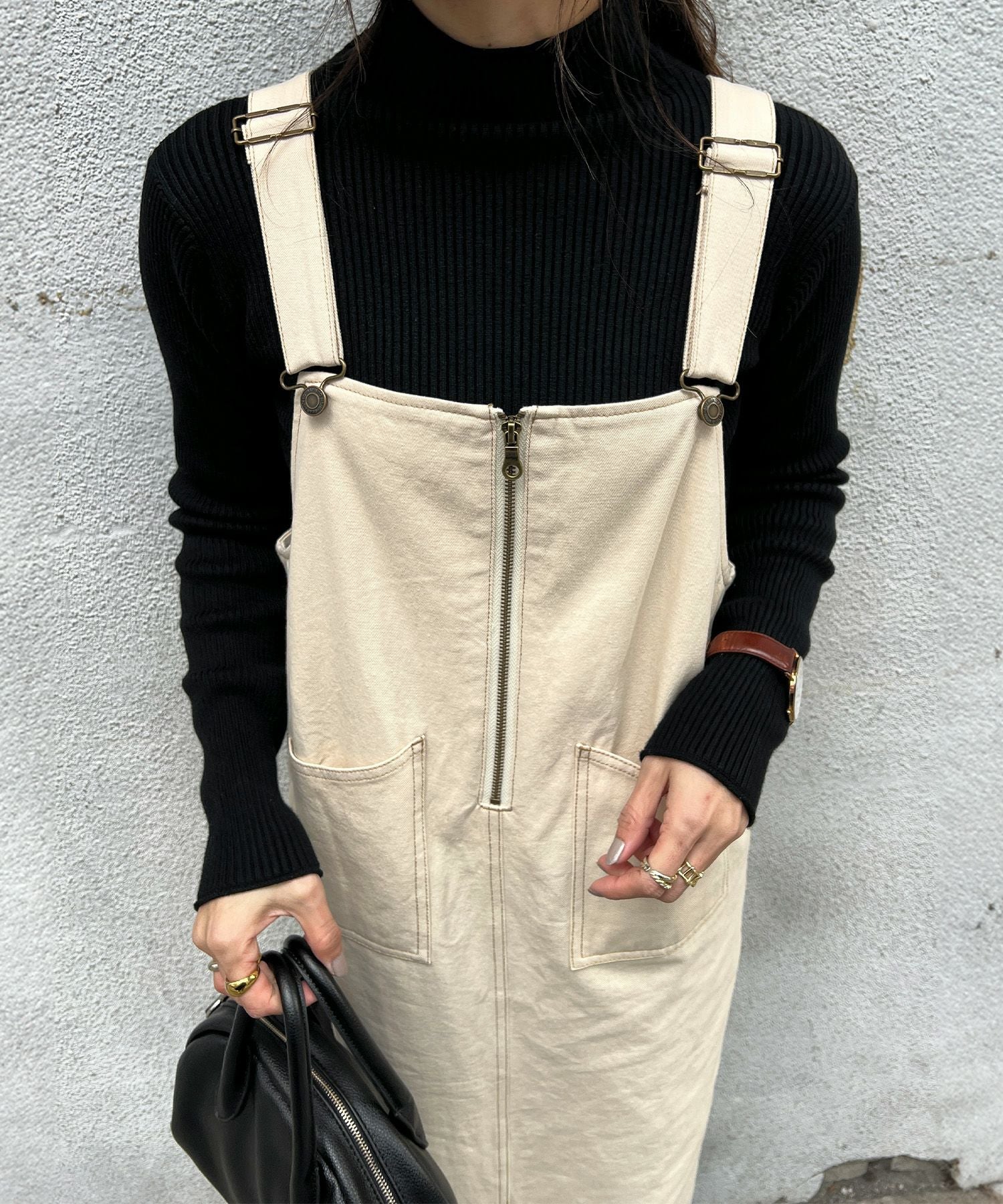 ハーフジップロングジャンパースカート | Half zip long jumper skirt ハーフジップロングジャンパースカート | Half zip long jumper skirt