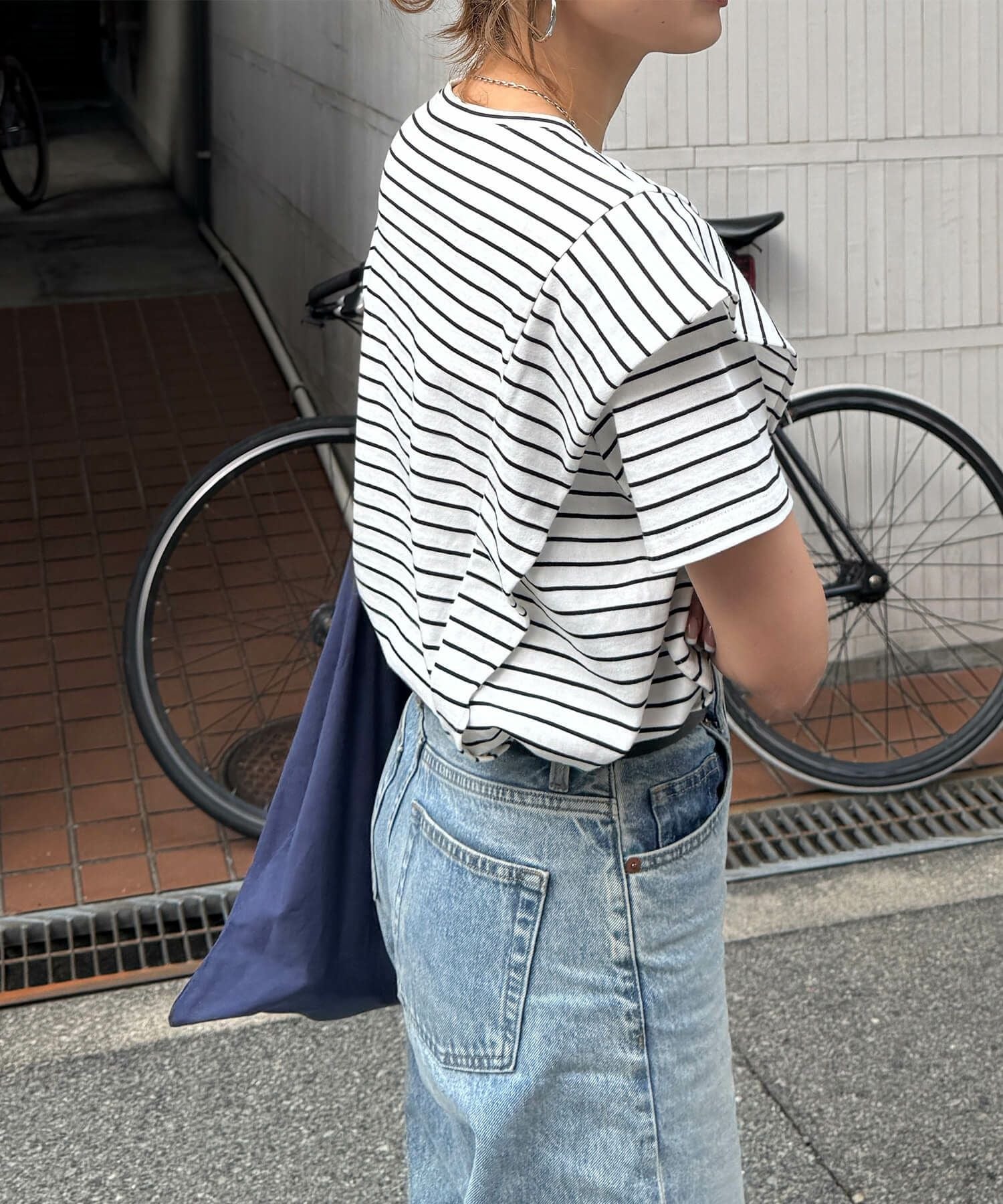 ラッフルショルダーコットンTシャツ | Ruffle shoulder tee(chiica select)