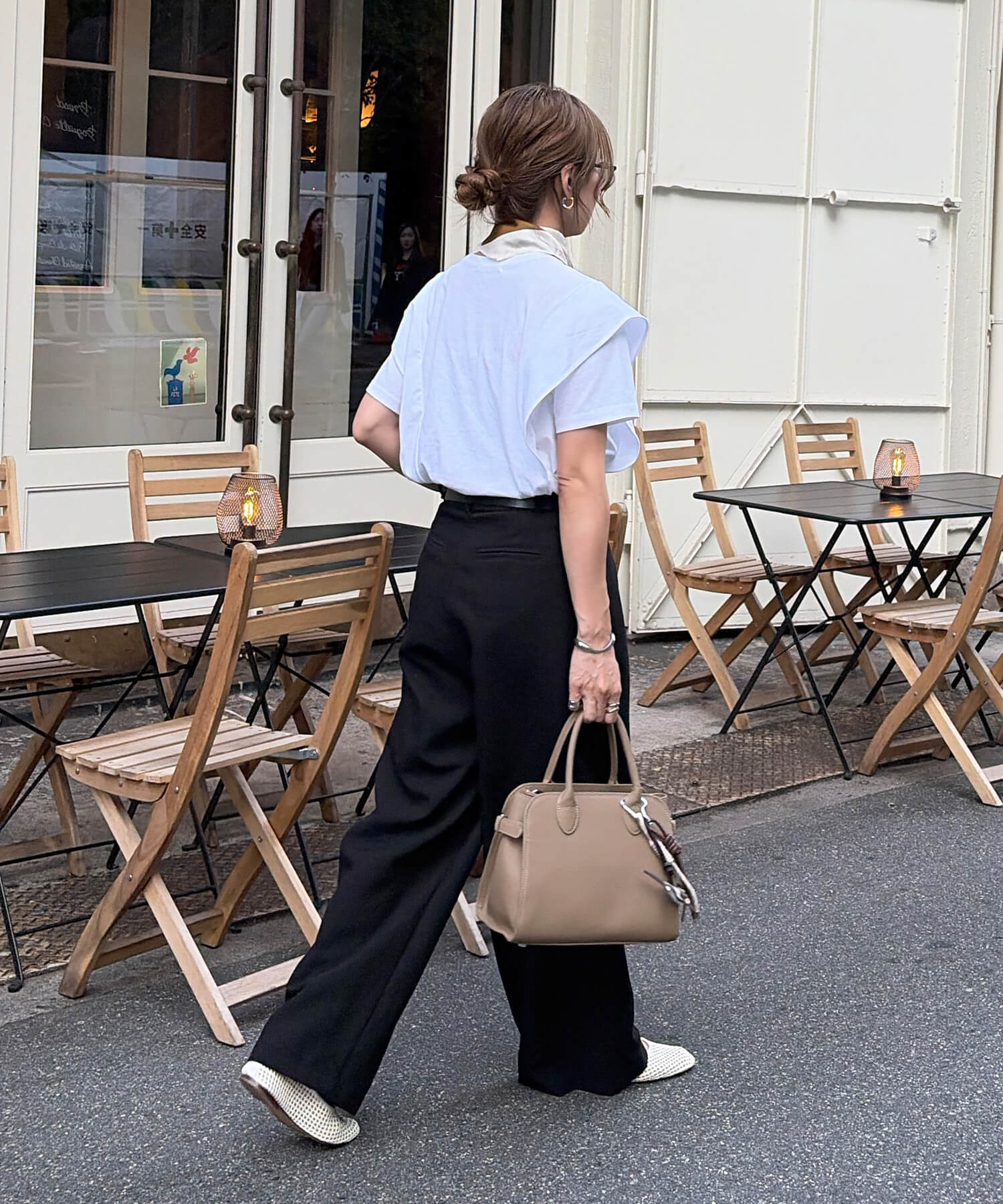 ラッフルショルダーコットンTシャツ | Ruffle shoulder tee(chiica select)