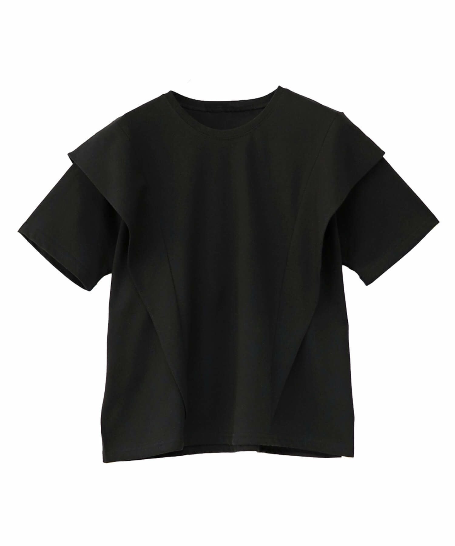 ラッフルショルダーコットンTシャツ | Ruffle shoulder tee(chiica select)
