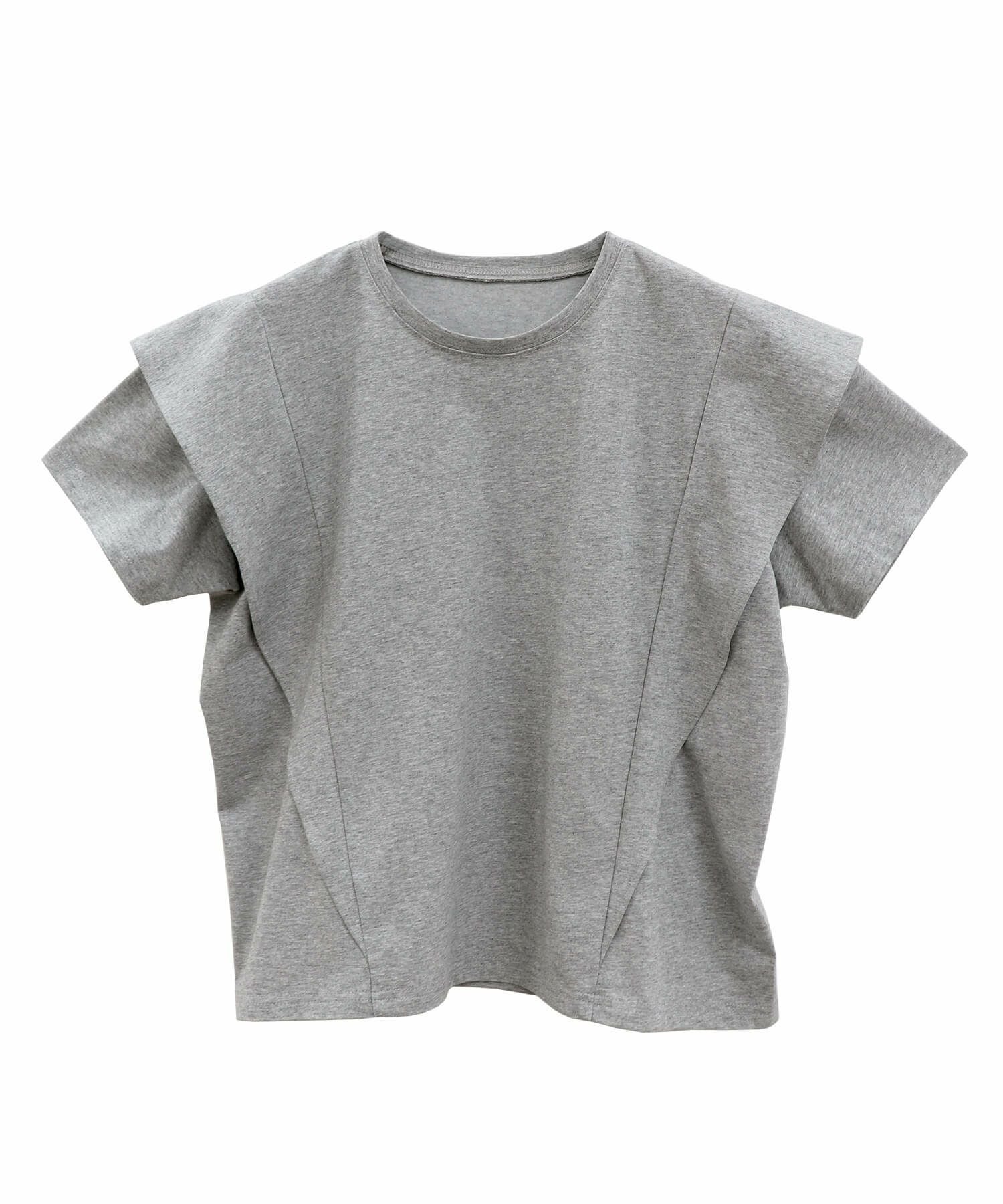 ラッフルショルダーコットンTシャツ | Ruffle shoulder tee(chiica select)