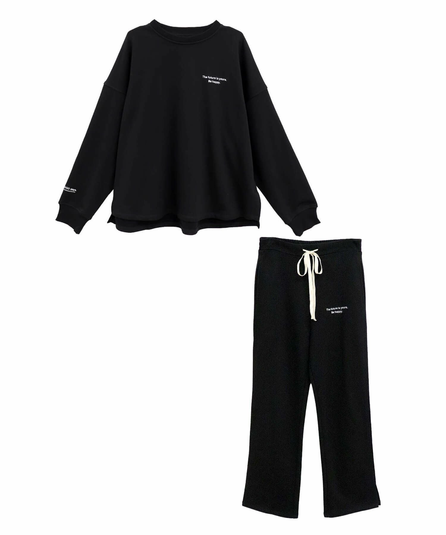 ISOOK アイスー Embroidery sweat set up ブラック オリジナル刺繍ロゴスウェット | Embroidery sweat set up(chiica