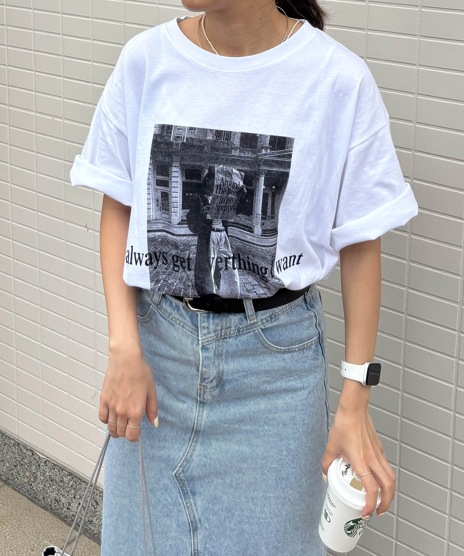 センタースリットデニムスカート | Center slit denim skirt(chiica