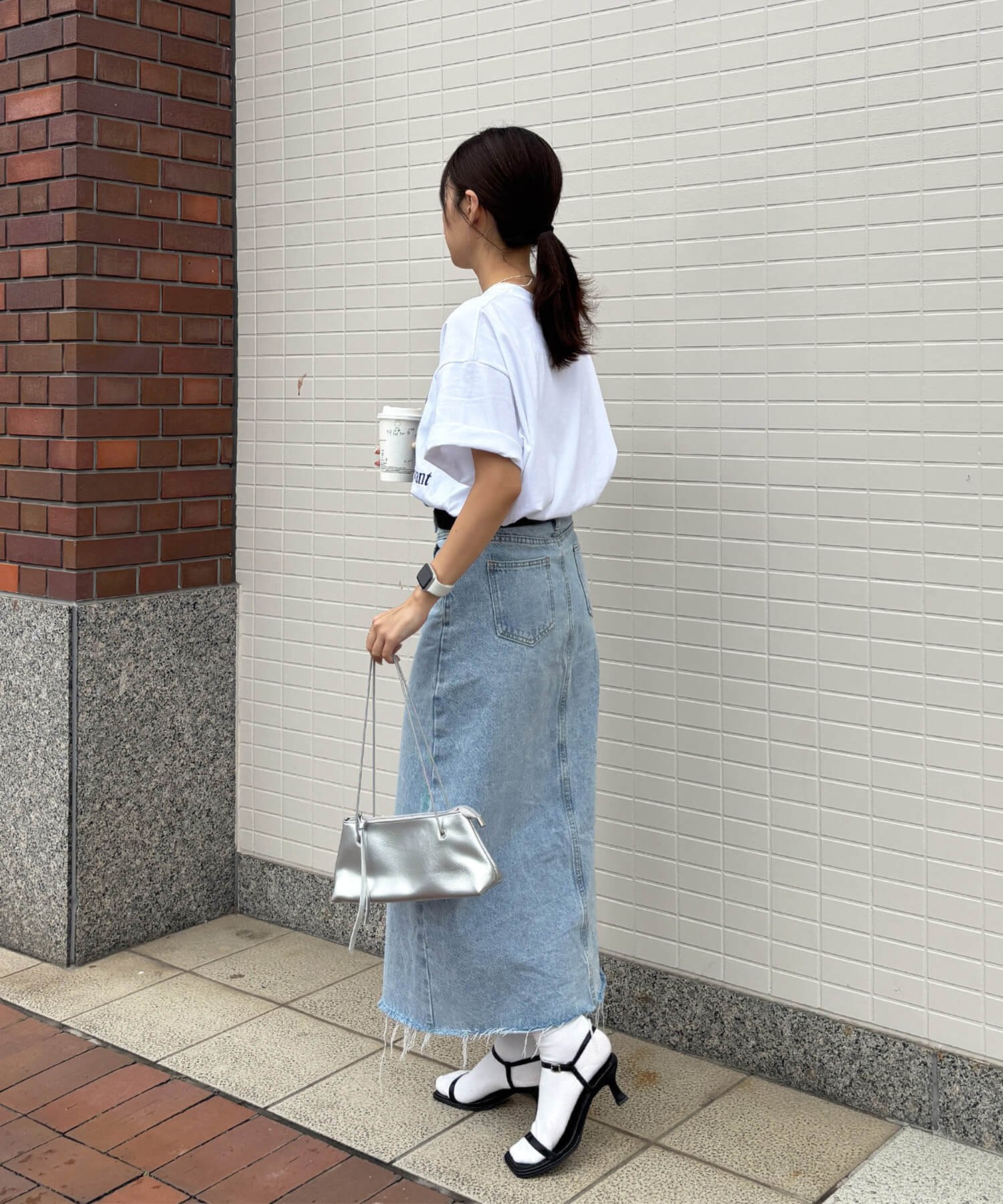 着画★コーデ売り2030★ワイドスリットボックスニット×ミモレ丈スカート ケーブルスリットニットスカート【セットアップ着用可能】[品番