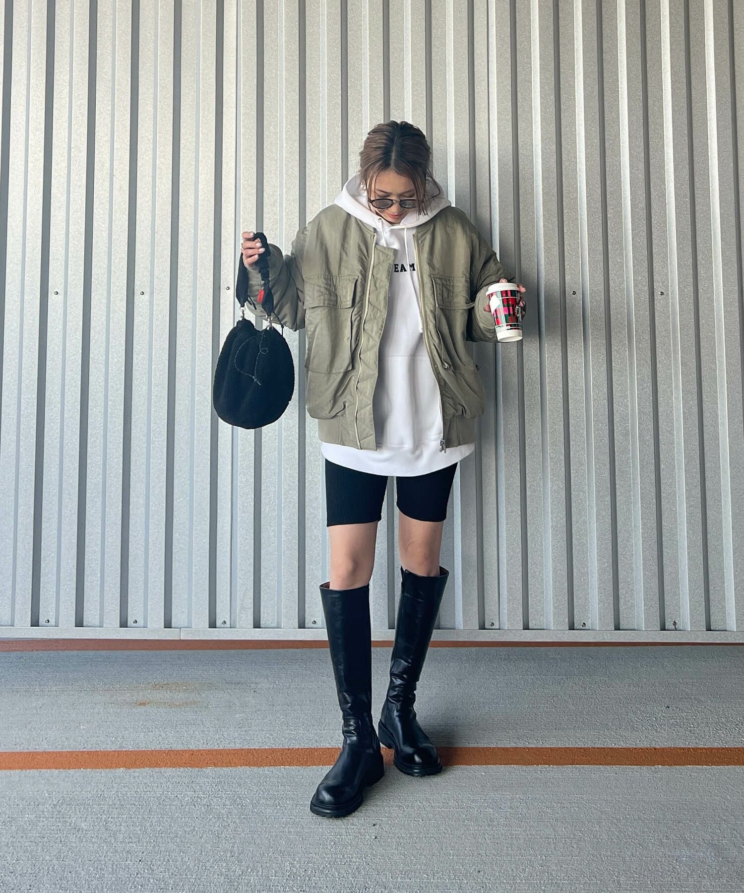 リブハーフレギンス | Rib half leggings(chiica select)