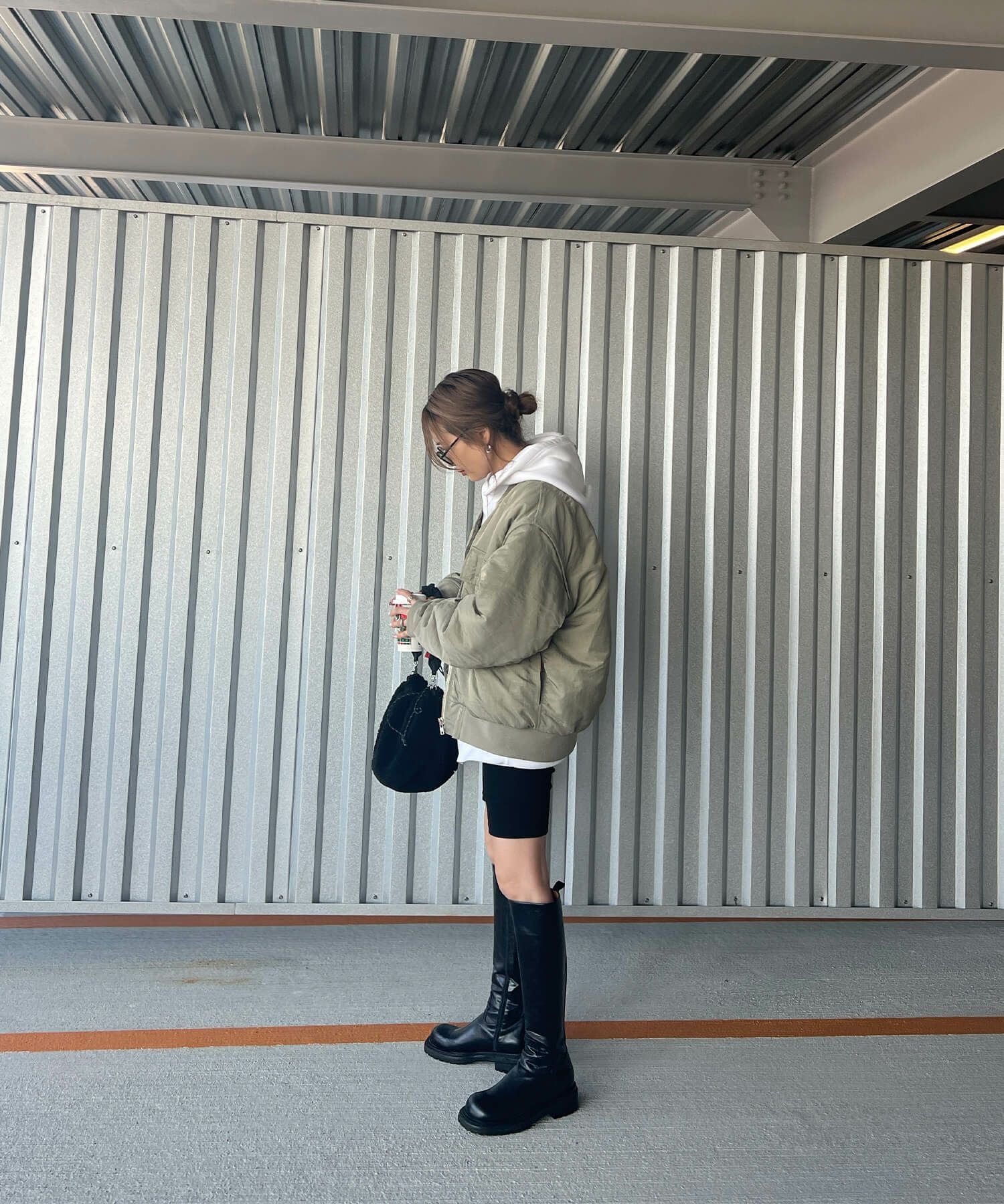 リブハーフレギンス | Rib half leggings(chiica select)