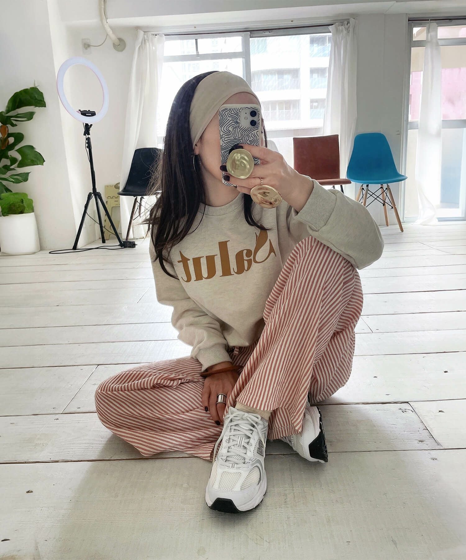 ストライプイージーパンツ | Stripe easy pants(comochi select)