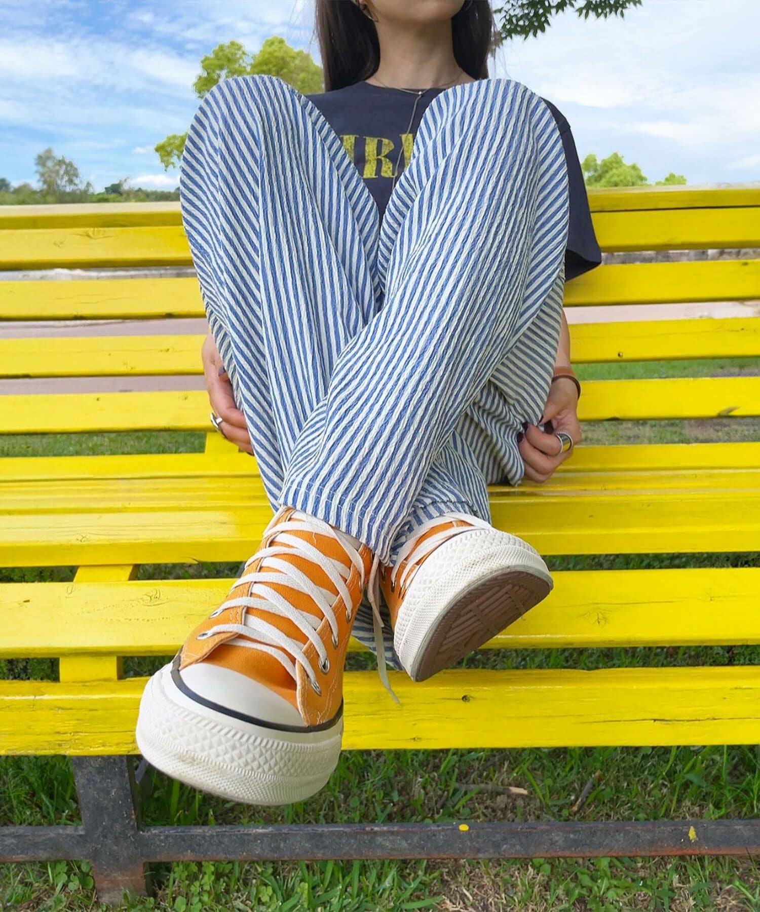 ストライプイージーパンツ | Stripe easy pants(comochi select) ストライプイージーパンツ | Stripe easy pants(comochi select)