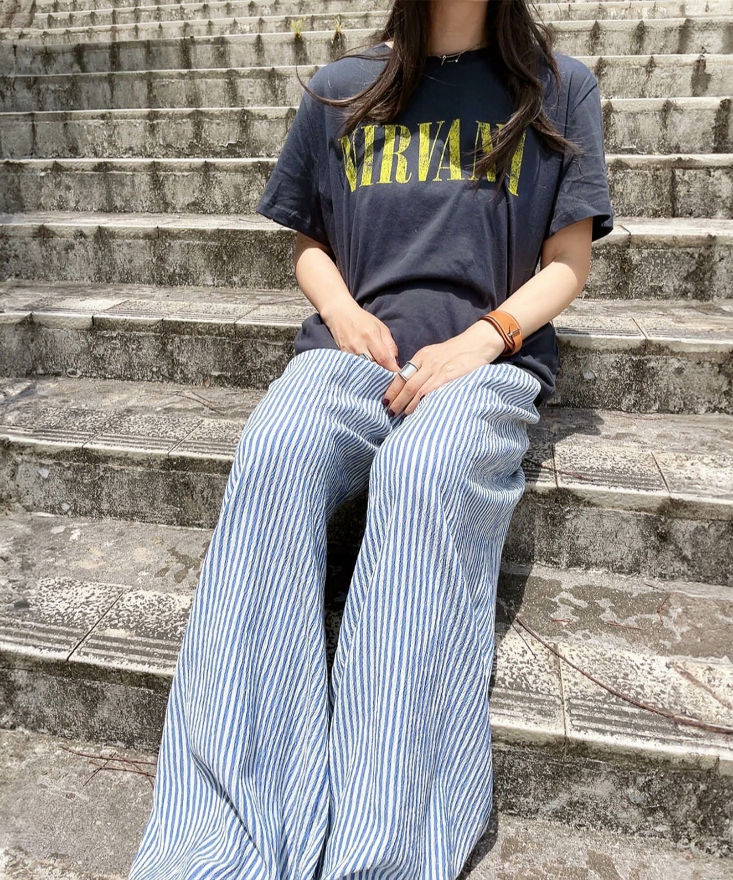 ストライプイージーパンツ | Stripe easy pants(comochi select)
