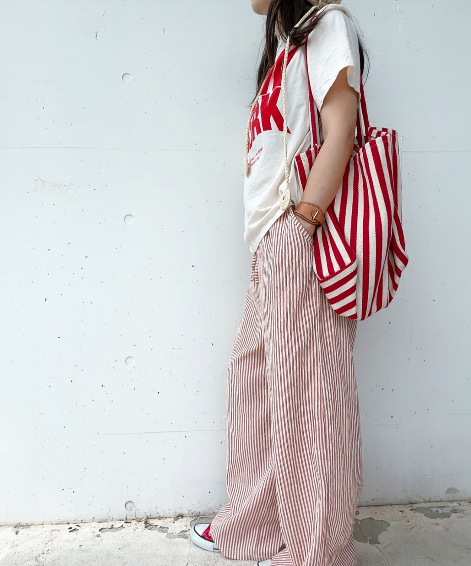 ストライプイージーパンツ | Stripe easy pants(comochi select)