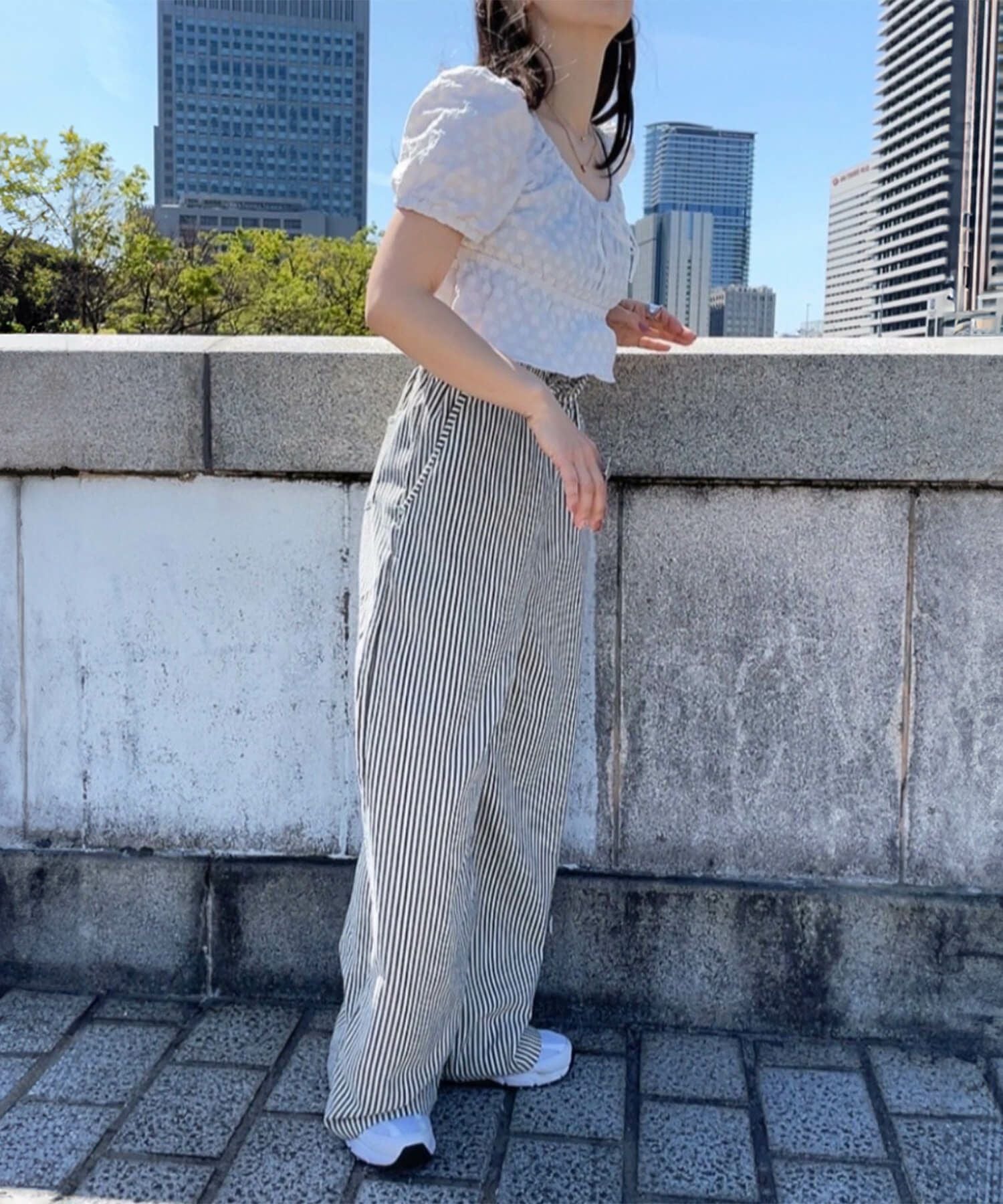 ストライプイージーパンツ | Stripe easy pants(comochi select) ストライプイージーパンツ | Stripe easy pants(comochi select)