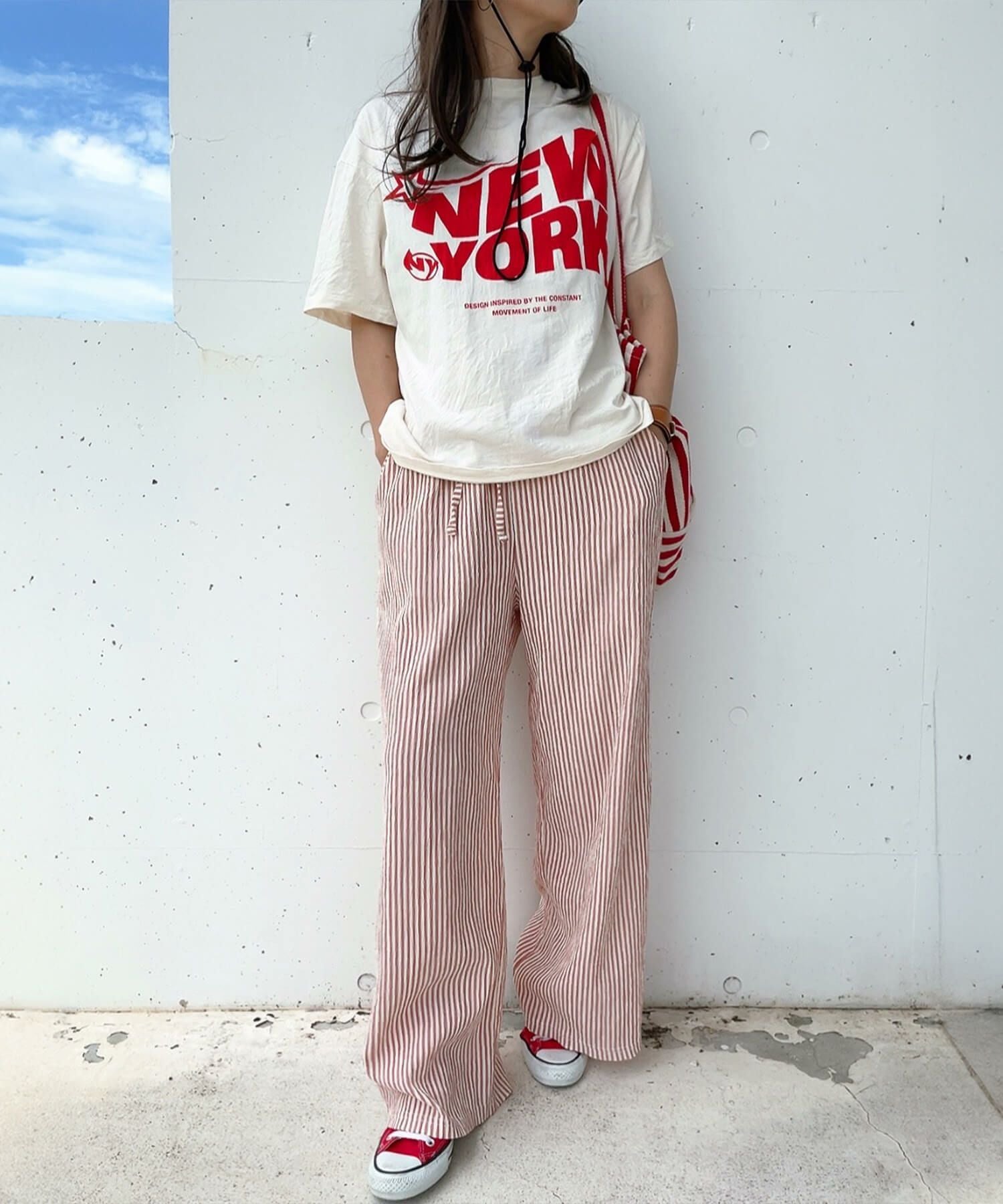 ストライプイージーパンツ | Stripe easy pants(comochi select)