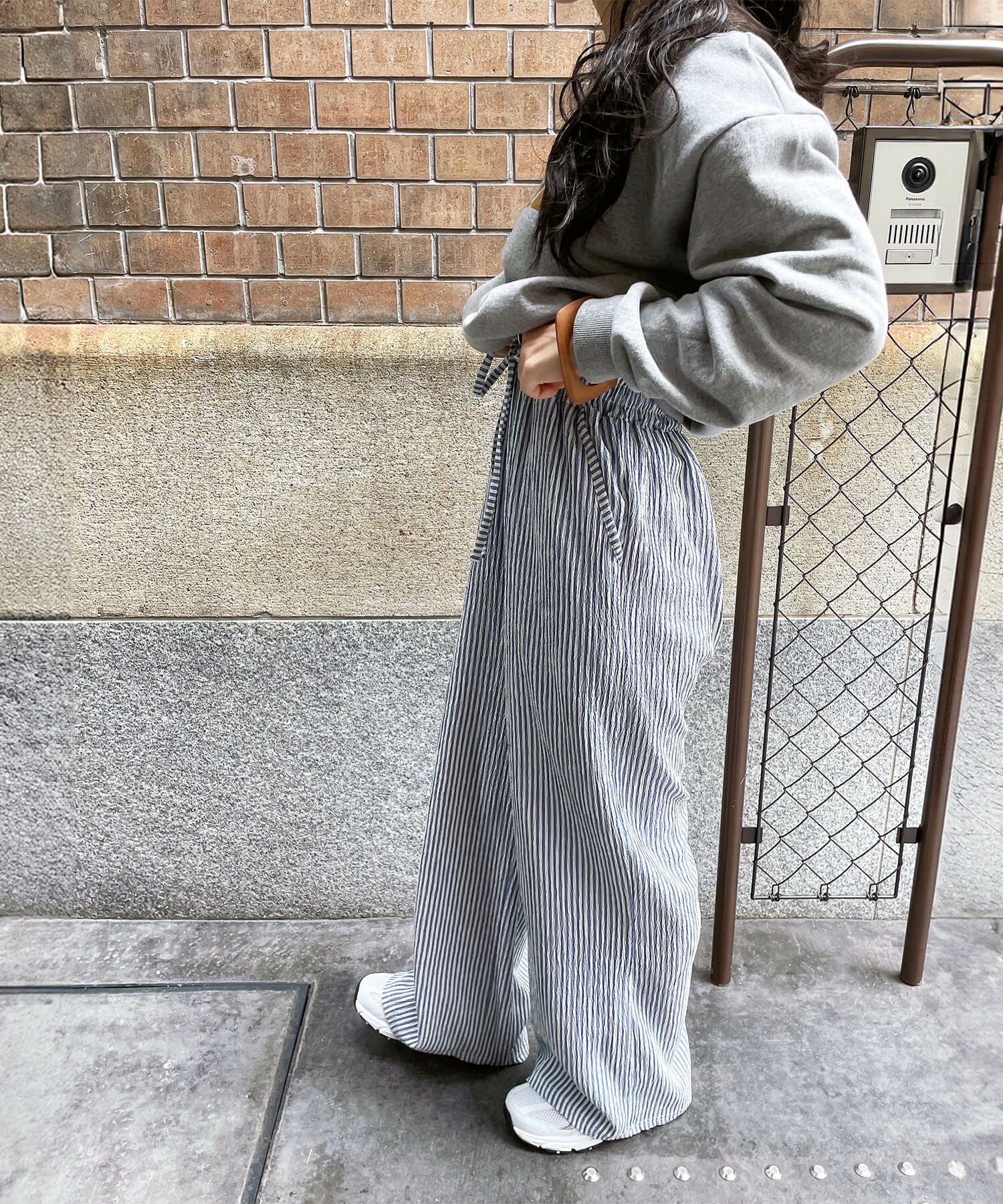ストライプイージーパンツ | Stripe easy pants(comochi select)