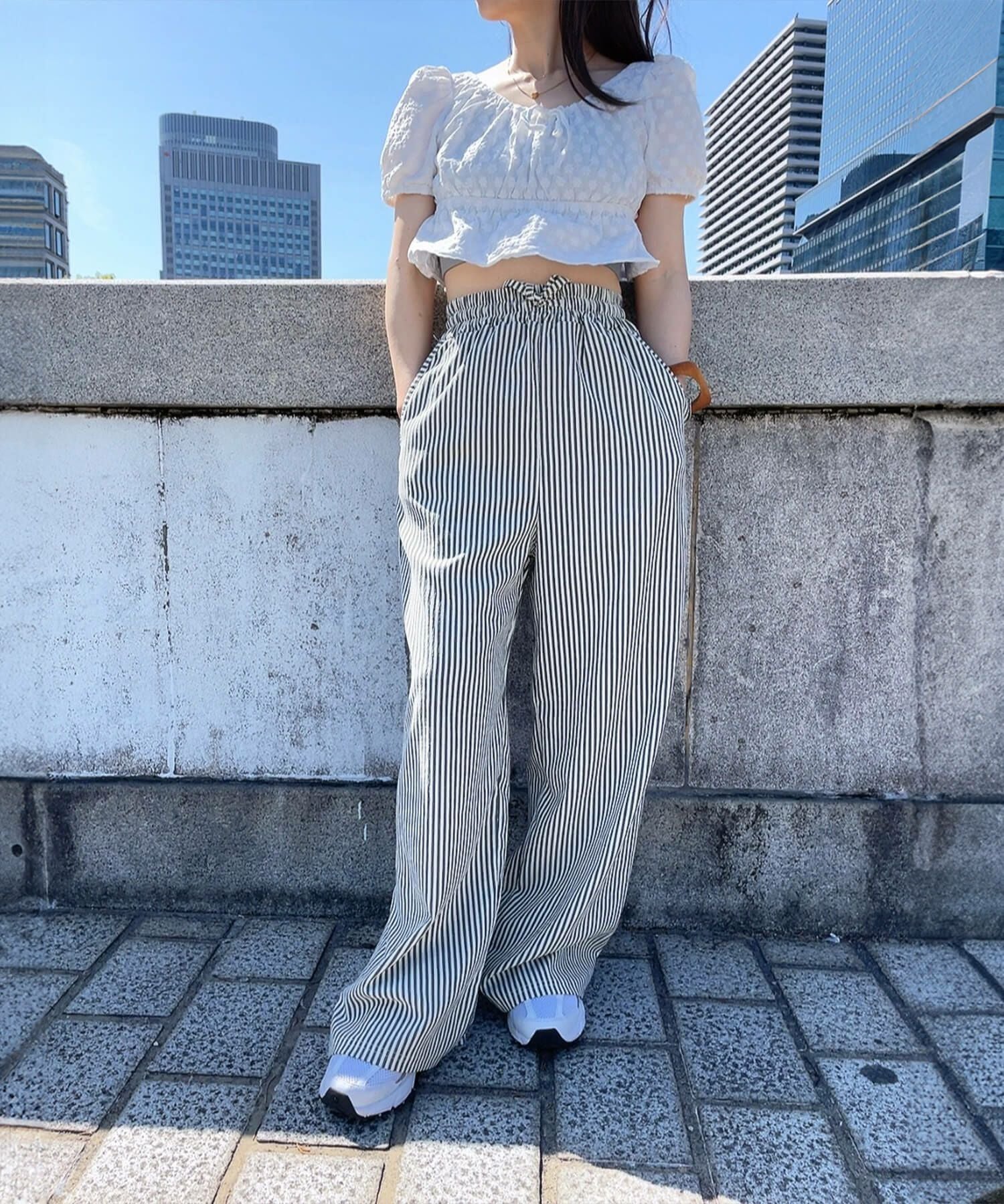 ストライプイージーパンツ | Stripe easy pants(comochi select)