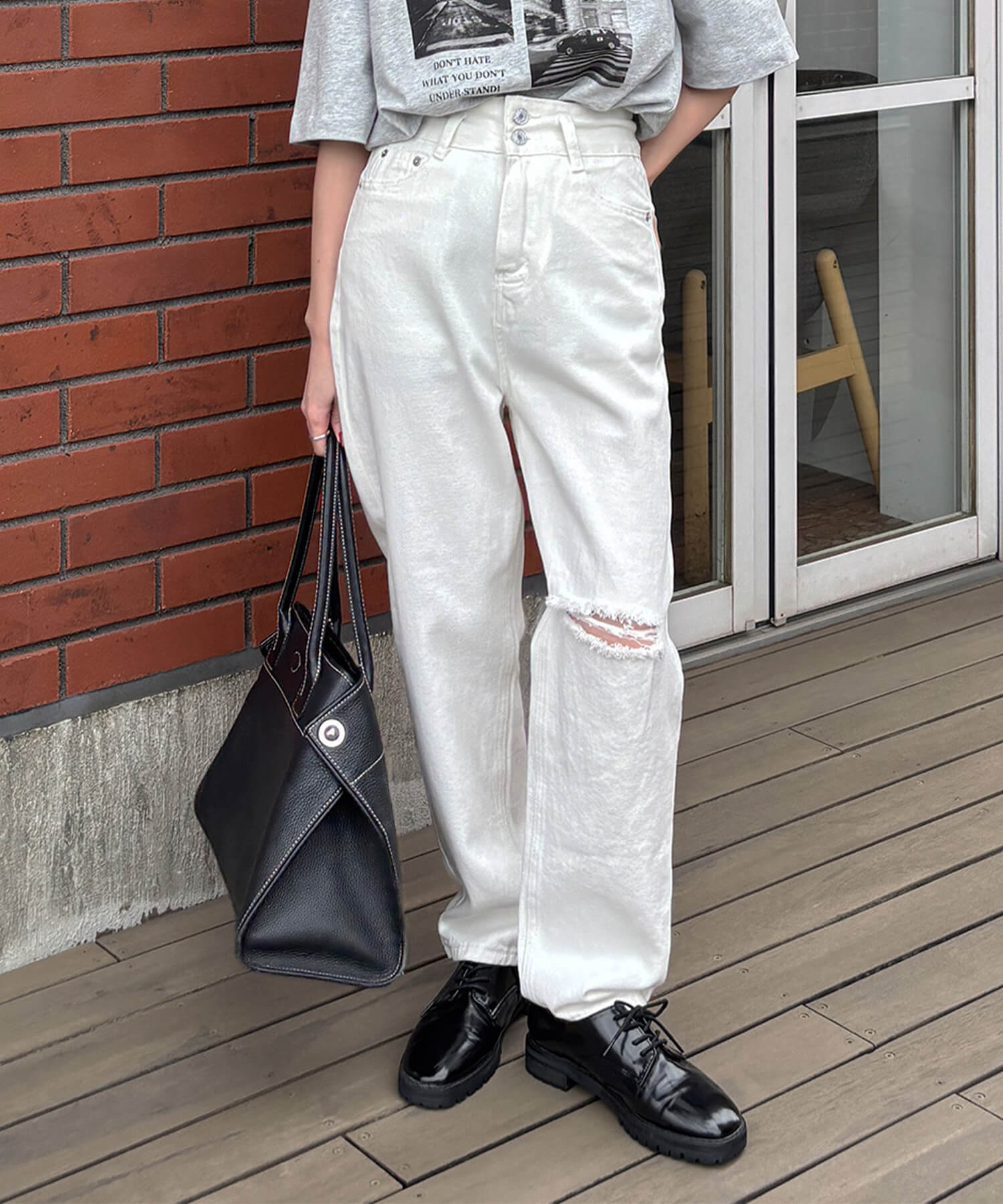ダメージホワイトデニム | Damaged white denims(chiica select)