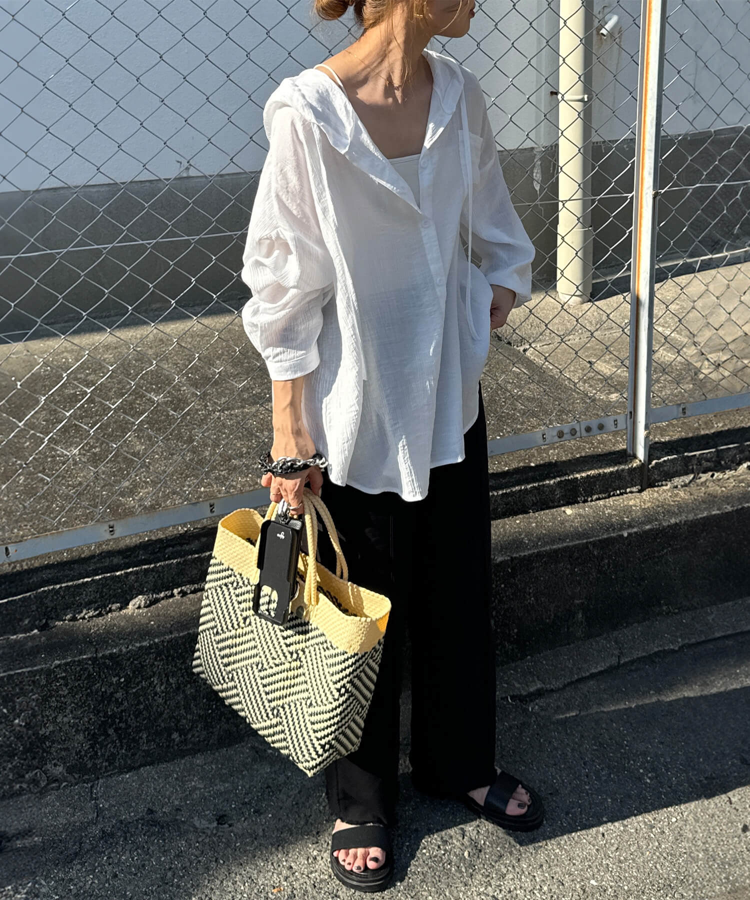 フード付きシアーシャツ | Hooded loose shirt (chiica select)
