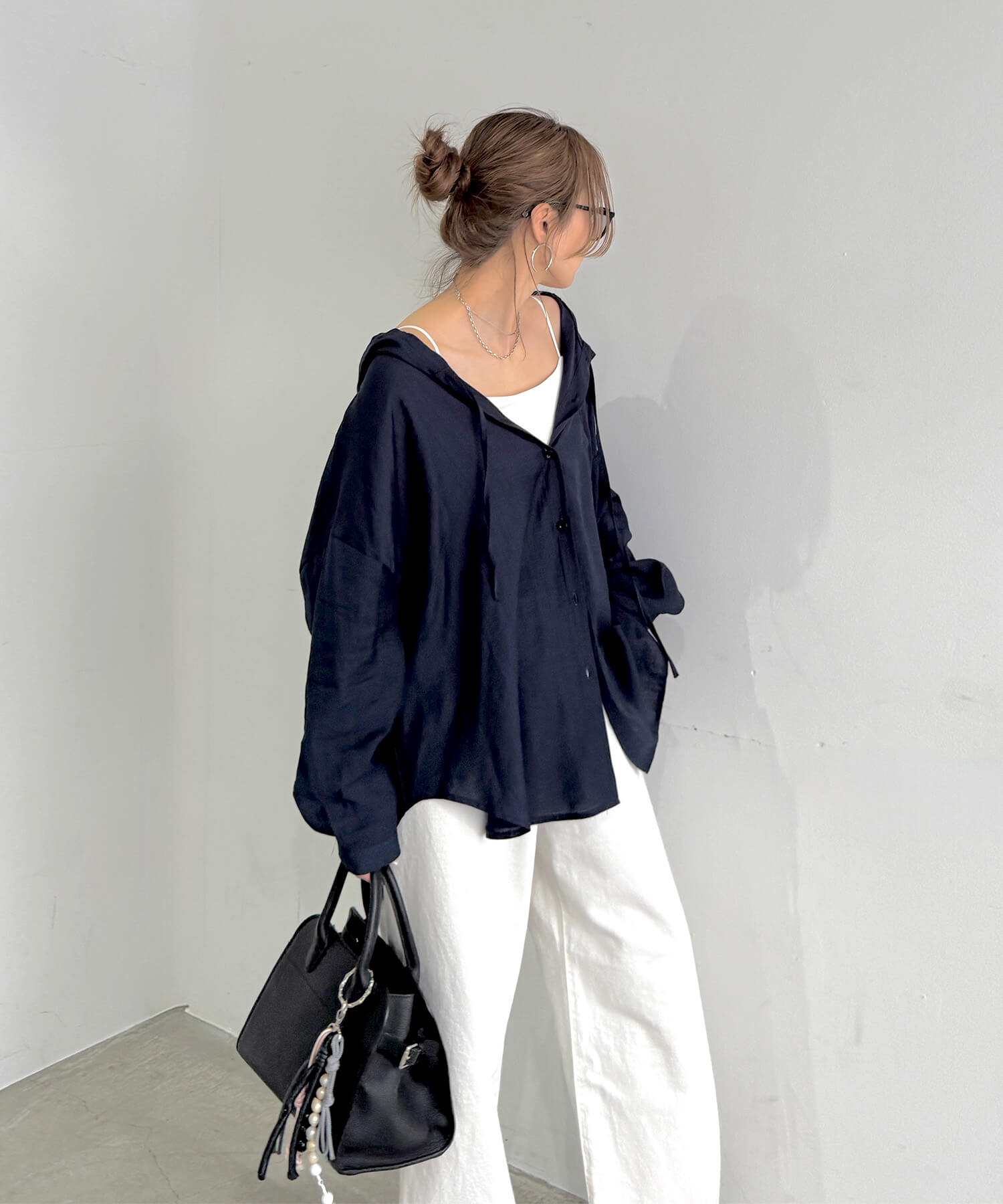 フード付きシアーシャツ | Hooded loose shirt (chiica select)
