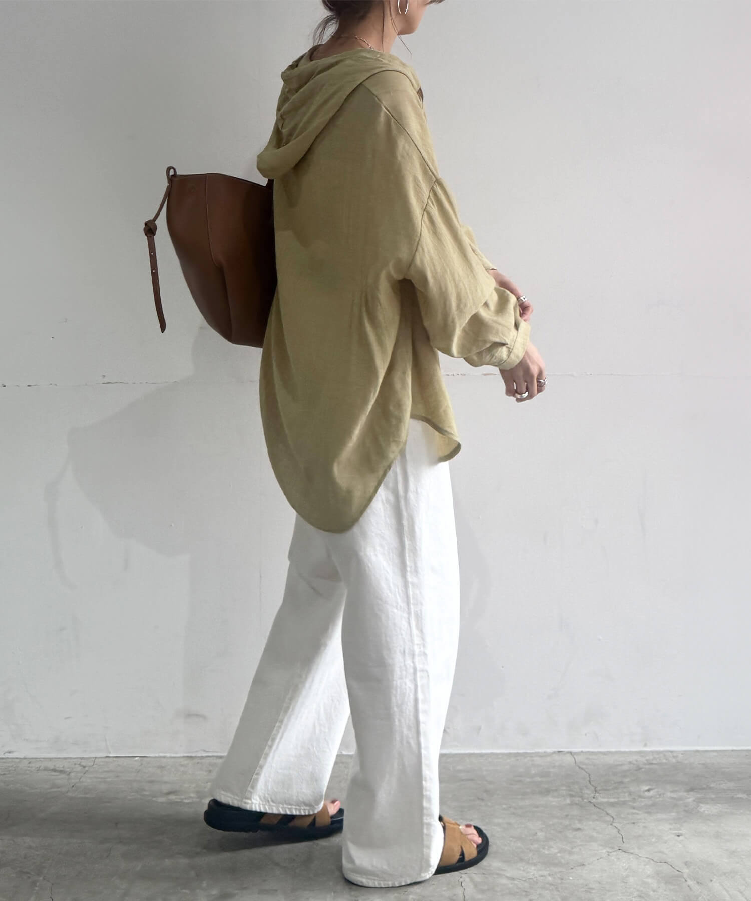 フード付きシアーシャツ | Hooded loose shirt (chiica select)