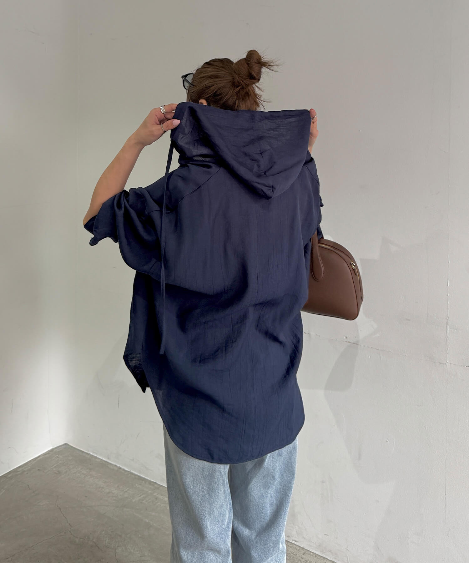 フード付きシアーシャツ | Hooded loose shirt (chiica select)