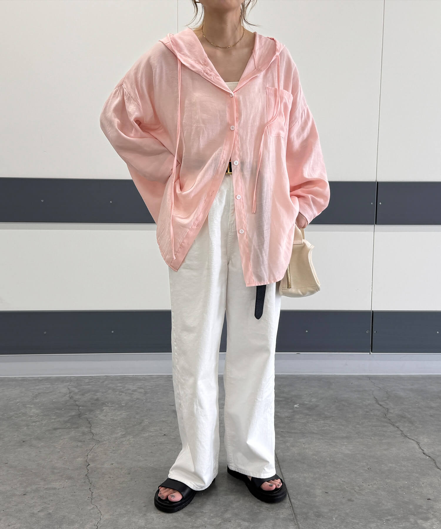フード付きシアーシャツ | Hooded loose shirt (chiica select)