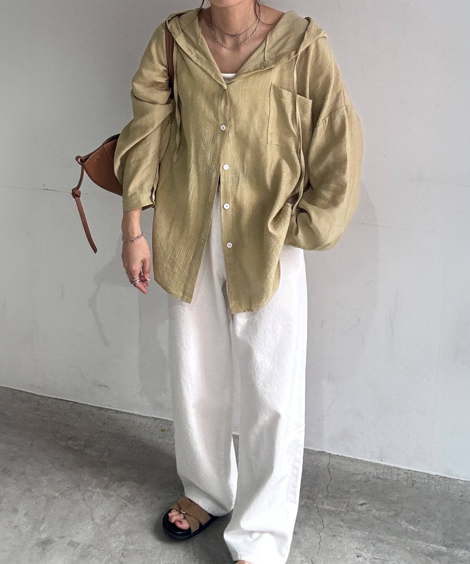 フード付きシアーシャツ | Hooded loose shirt (chiica select)