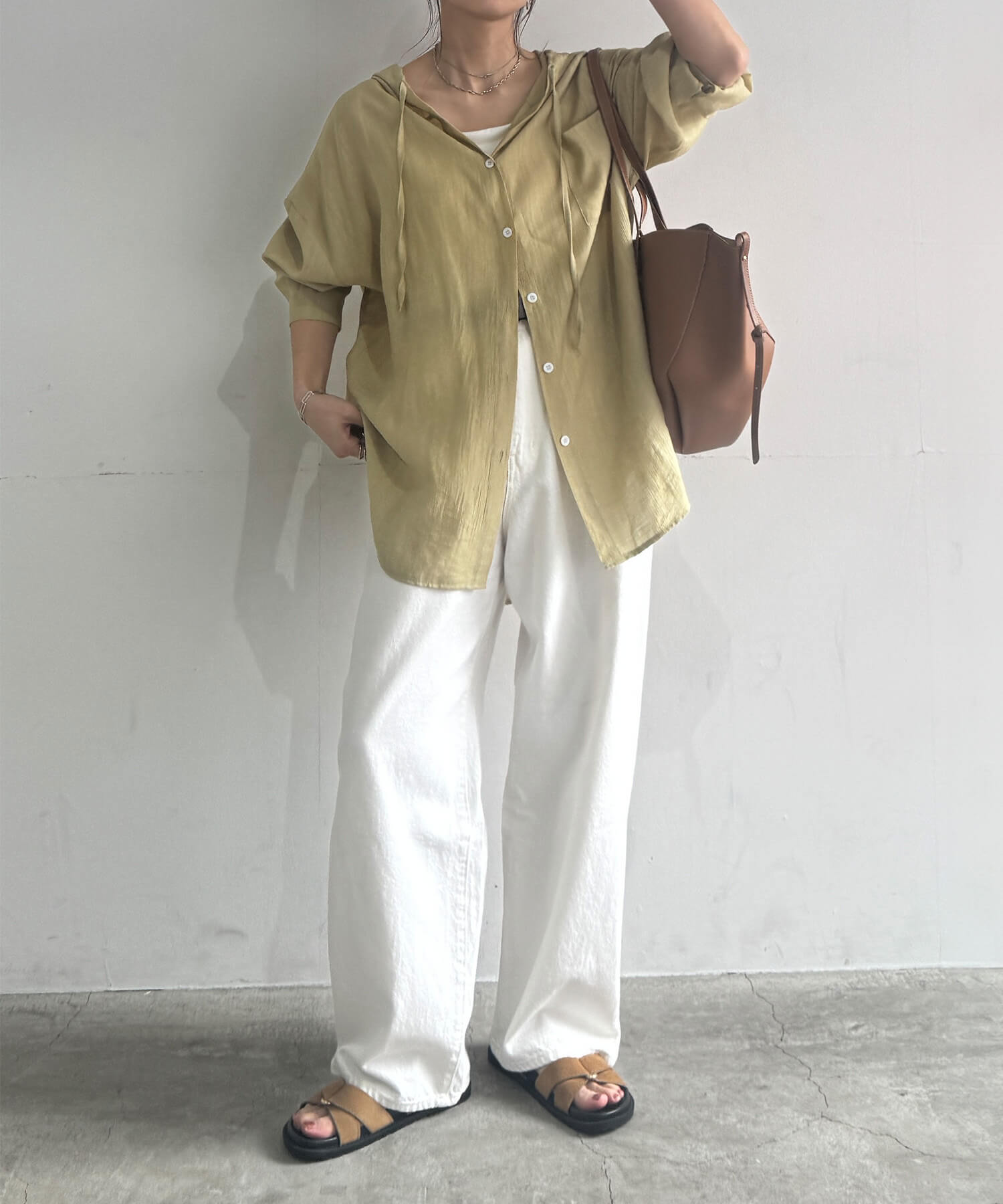 フード付きシアーシャツ | Hooded loose shirt (chiica select)