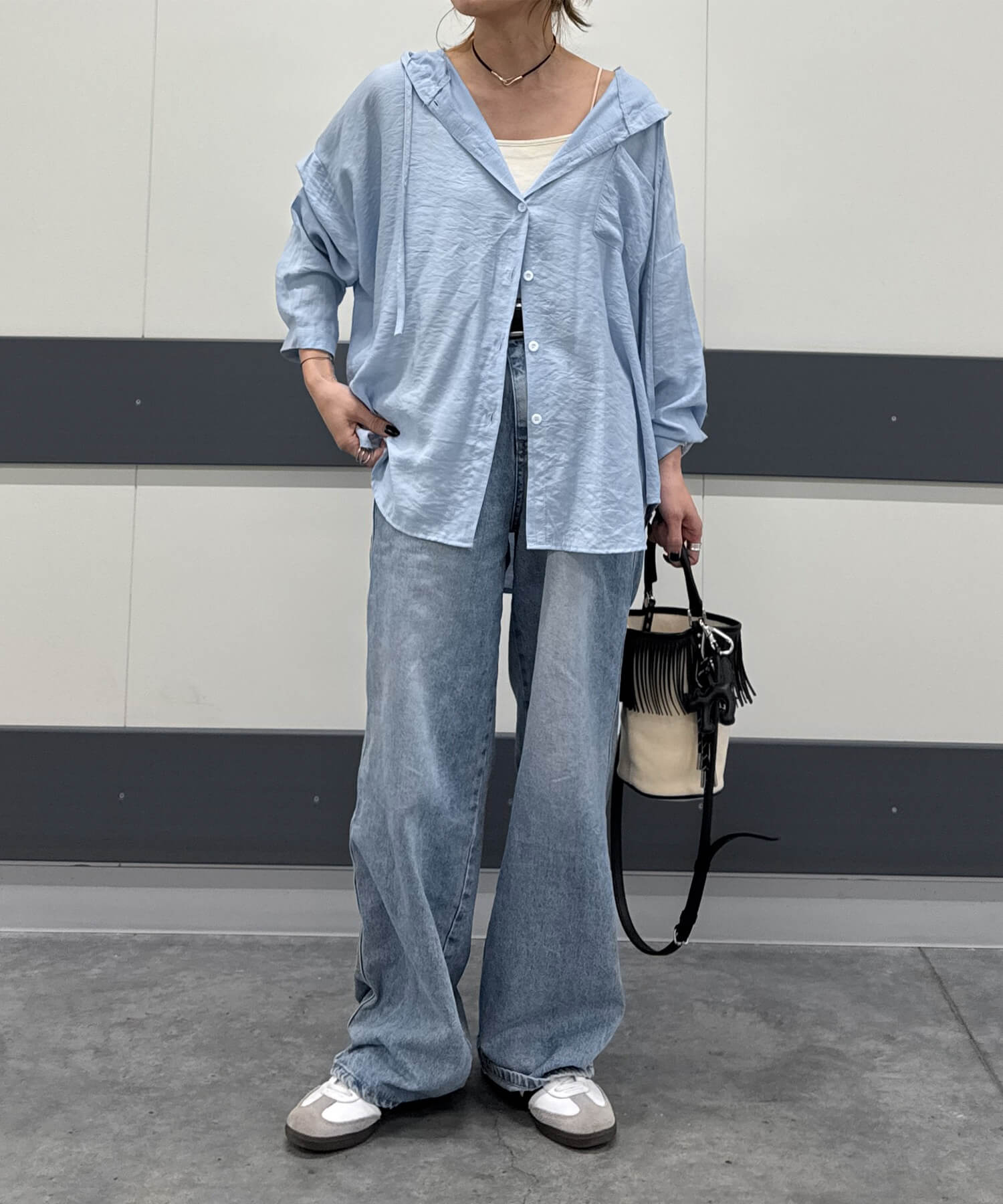 フード付きシアーシャツ | Hooded loose shirt (chiica select)