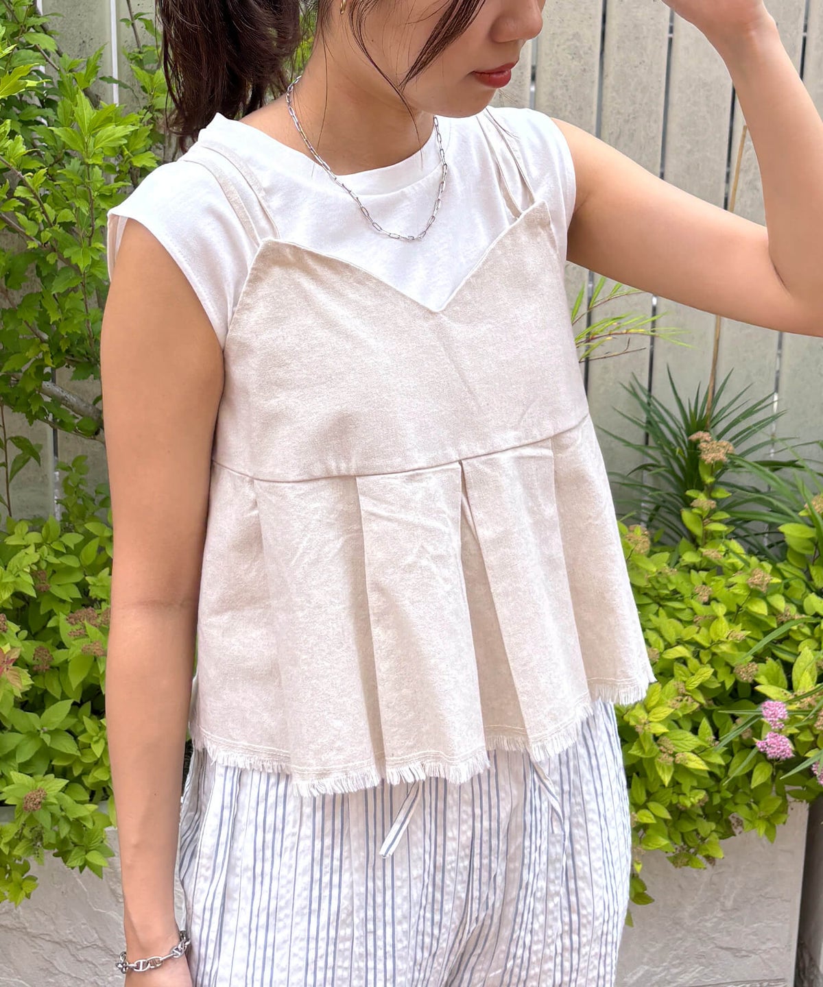 &&スタッフ着用：160cm/Sサイズ着用(ビスチェのみ)&&