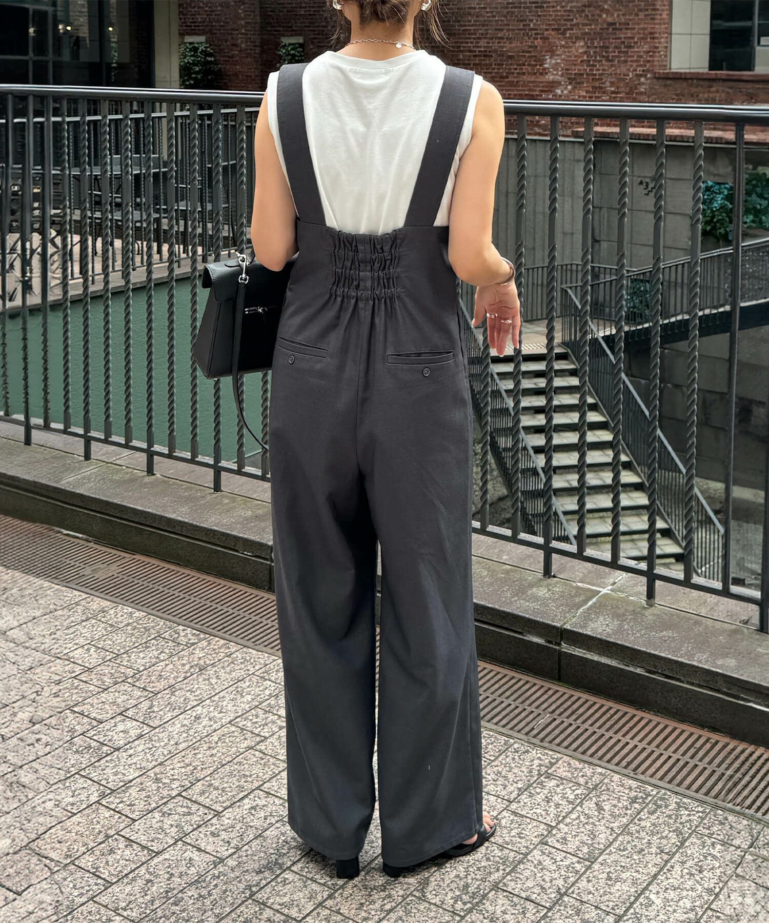 【美品】HAU　salopette pants 　drole　サロペット ベルトデザインサロペットパンツ | Belt designed salopette pants