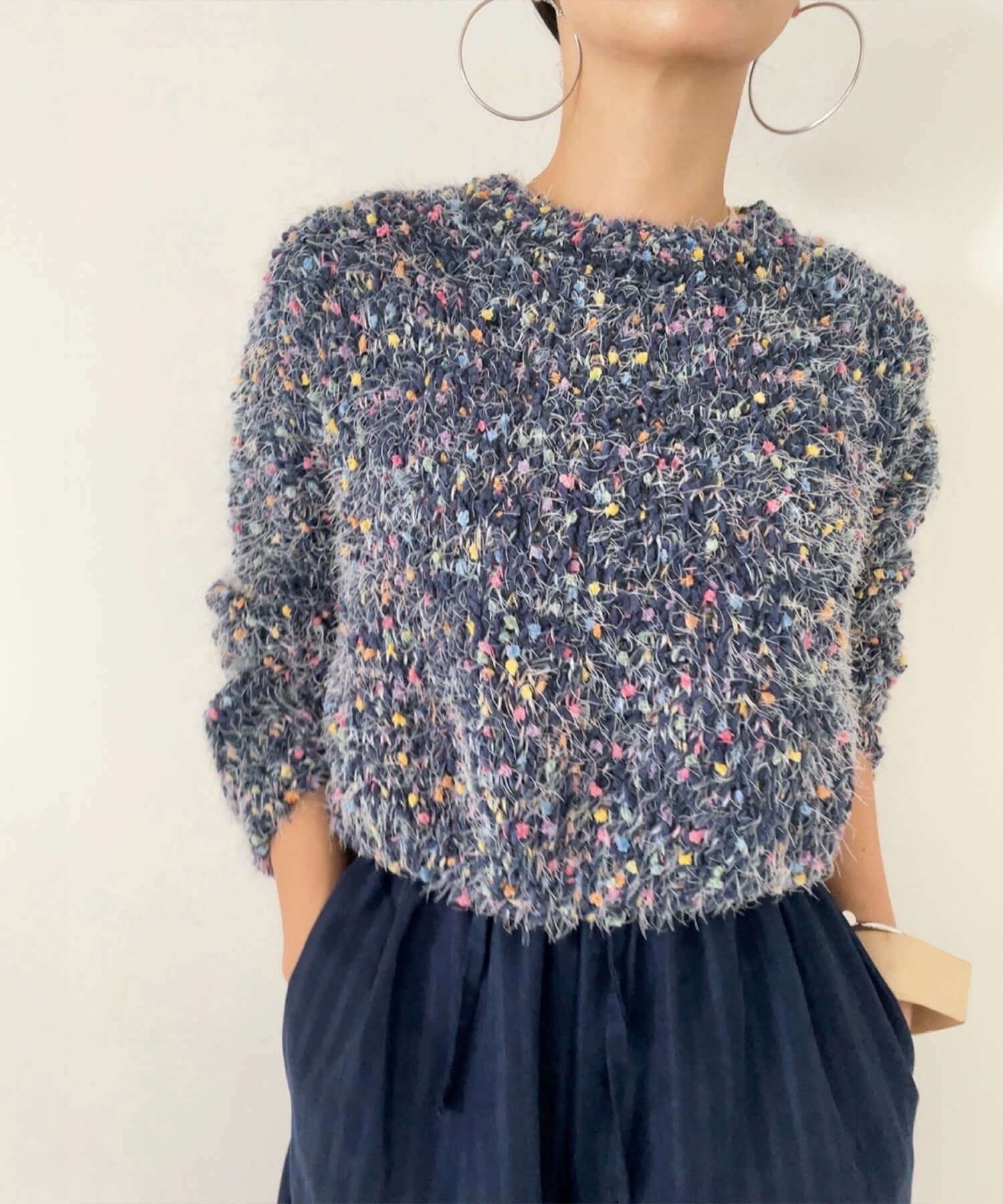 ミックスカラーシャギーニット | Mix color shaggy knit (comochi select)