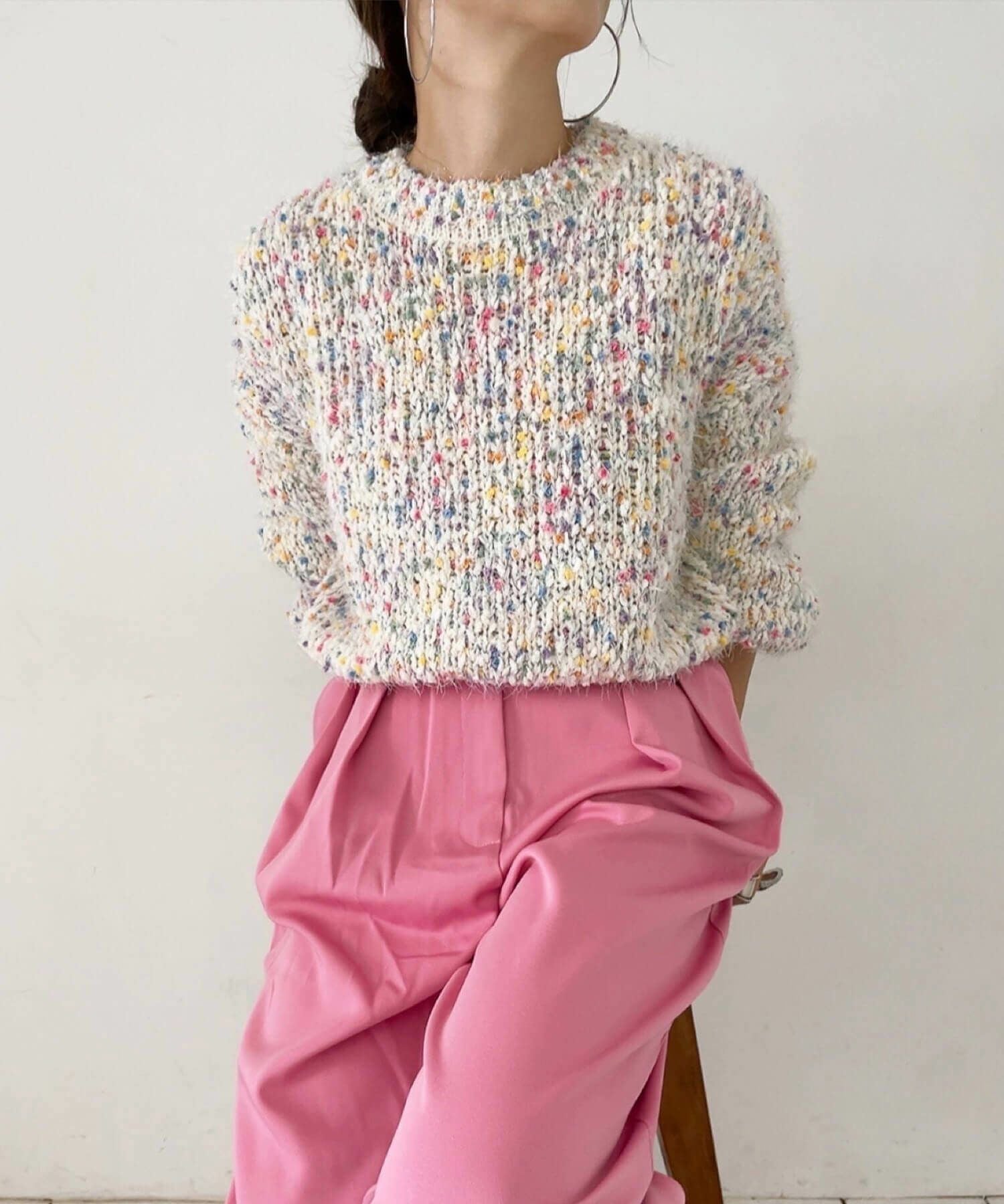 ミックスカラーシャギーニット | Mix color shaggy knit (comochi select)