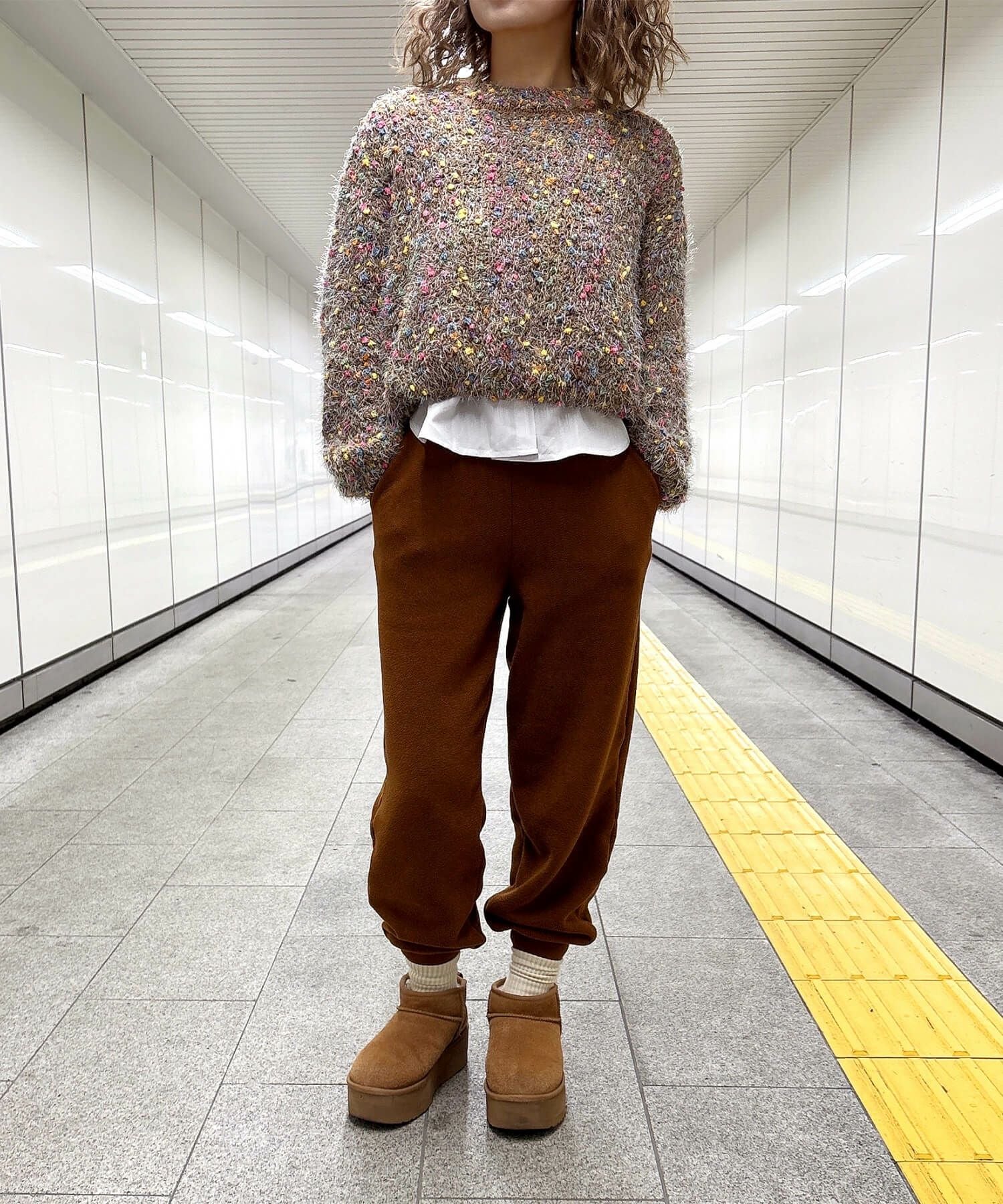 ミックスカラーシャギーニット | Mix color shaggy knit (comochi select)