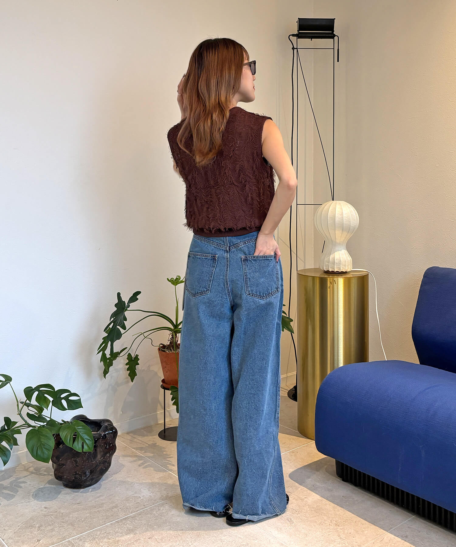 【USA製デッドストック】w90sWillis& ポプリンベスト フリンジニットベスト | Fringe knit vest (isook select)