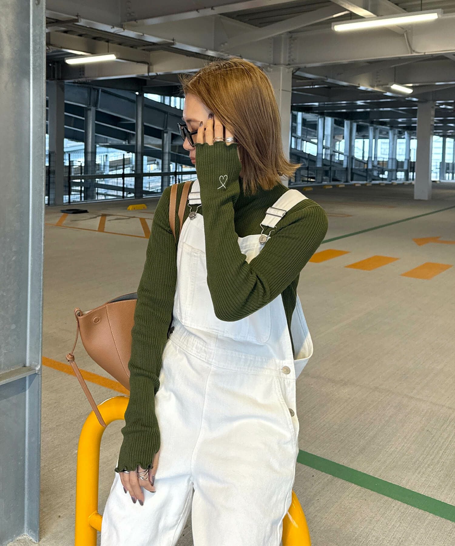 ハート刺繍メロウリブニット | Heart motif mellow rib knit (chiica