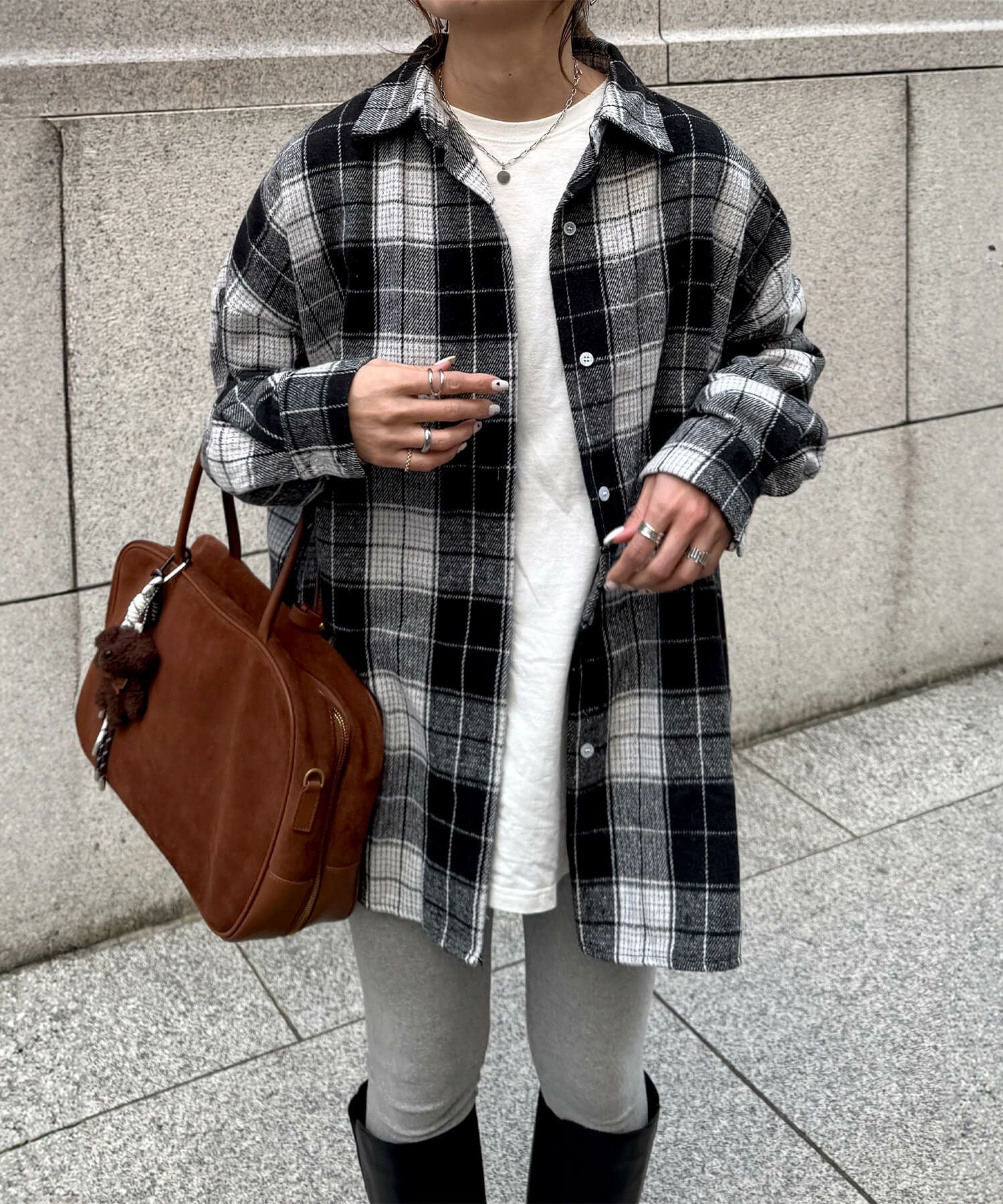 タータンチェックオーバーシャツ | Tartan check over shirt (chiica