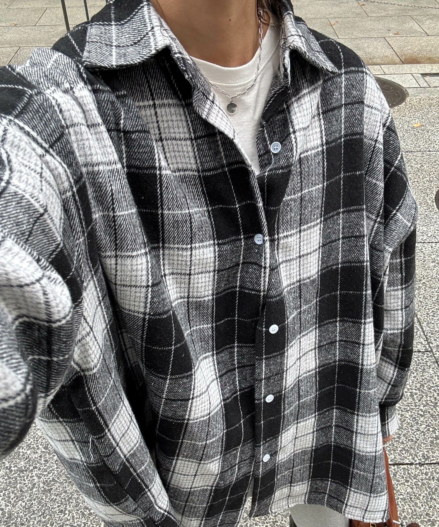 タータンチェックオーバーシャツ | Tartan check over shirt (chiica