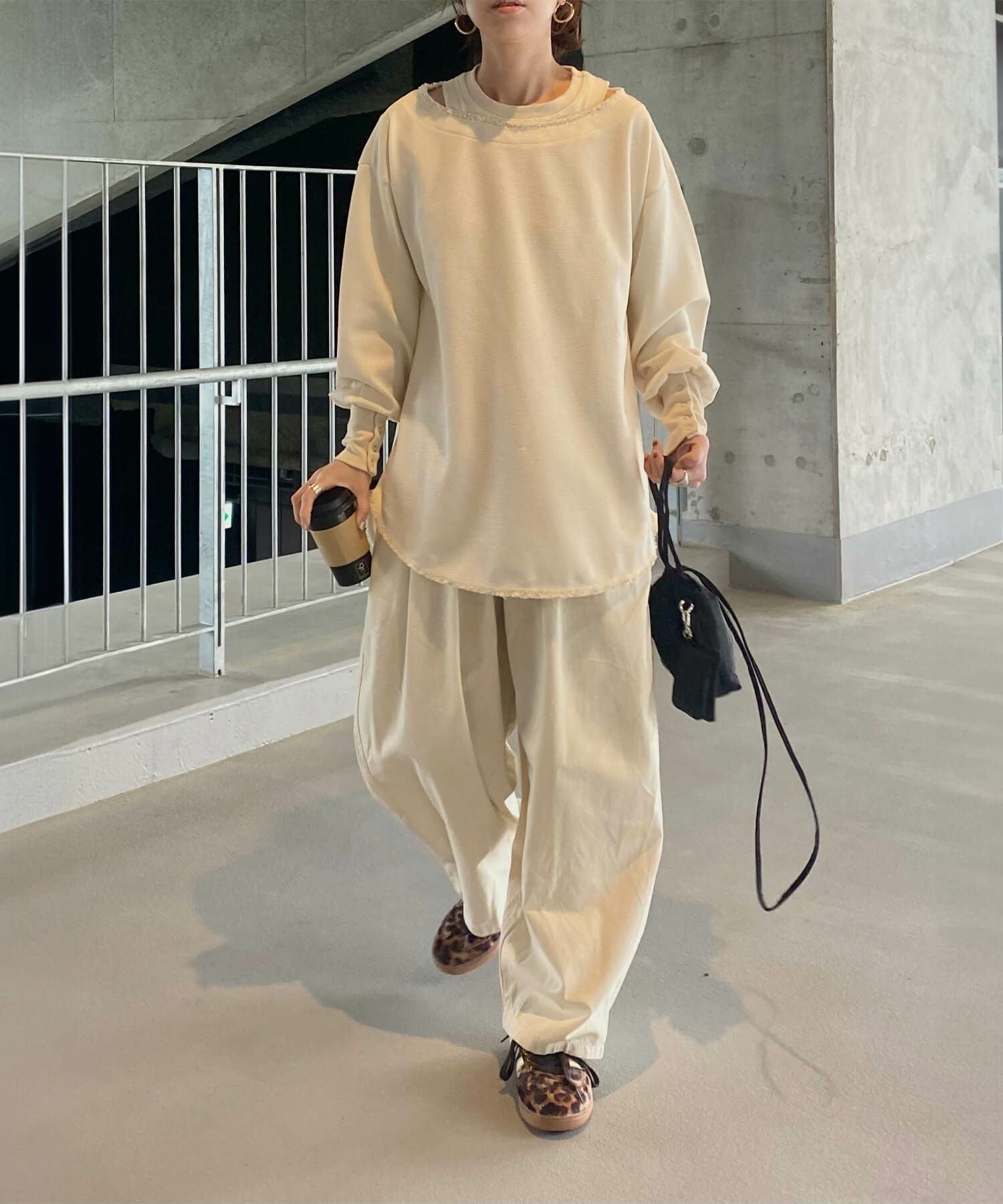 コットンワイドワークパンツ | Cotton wide work pants (kiharu select)