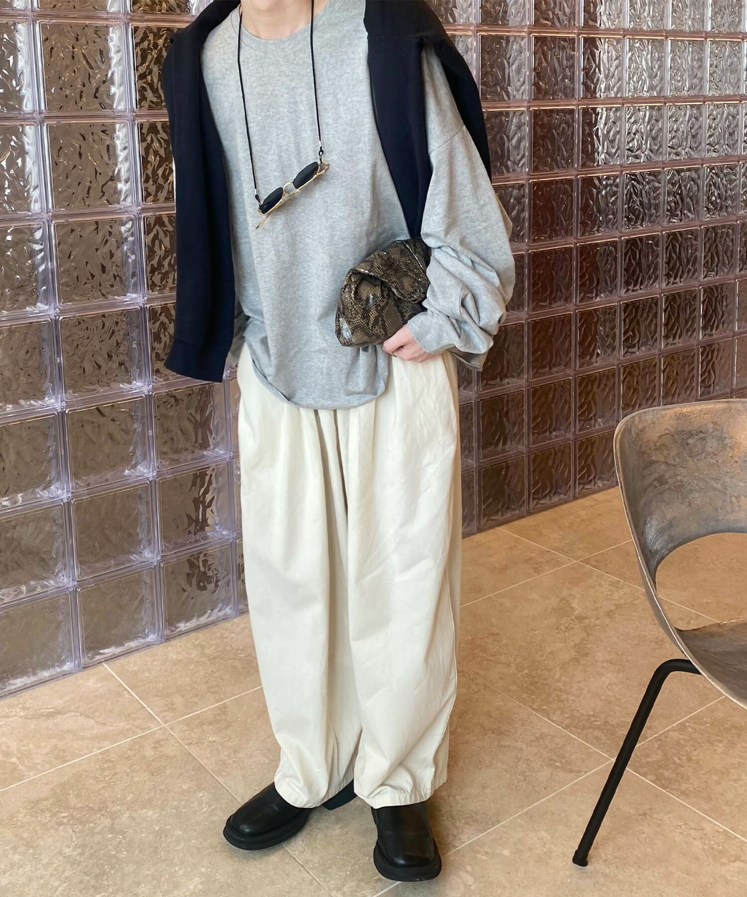 コットンワイドワークパンツ | Cotton wide work pants (kiharu select)