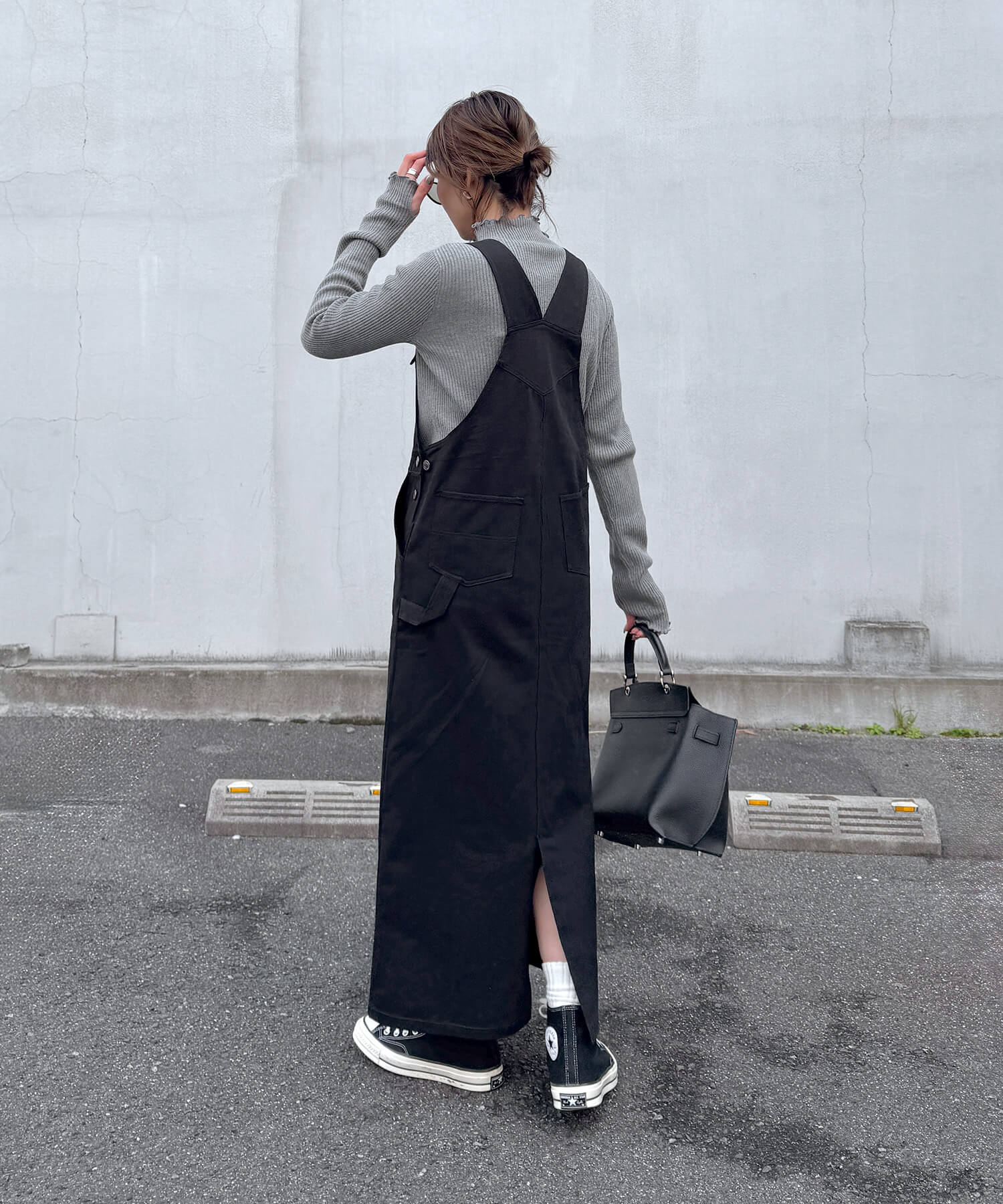コットンロングジャンパースカート | Cotton long jumper skirt