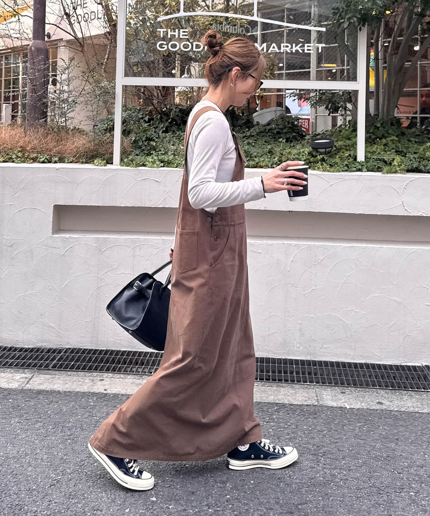 コットンロングジャンパースカート | Cotton long jumper skirt