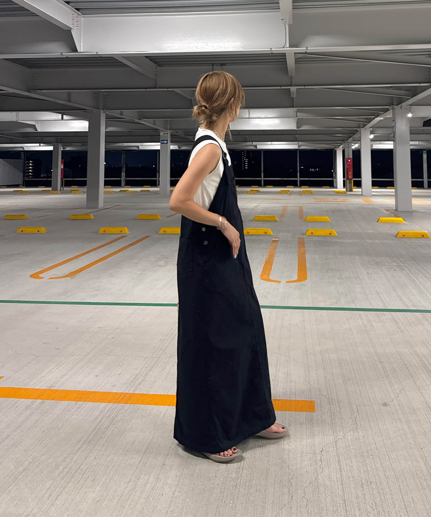 コットンロングジャンパースカート | Cotton long jumper skirt