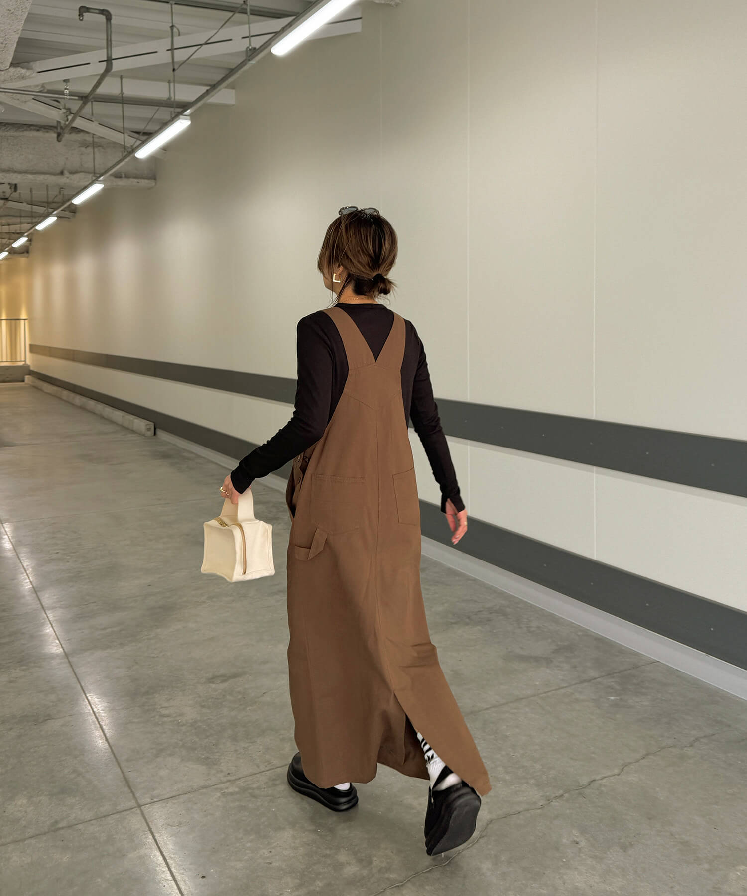 コットンロングジャンパースカート | Cotton long jumper skirt
