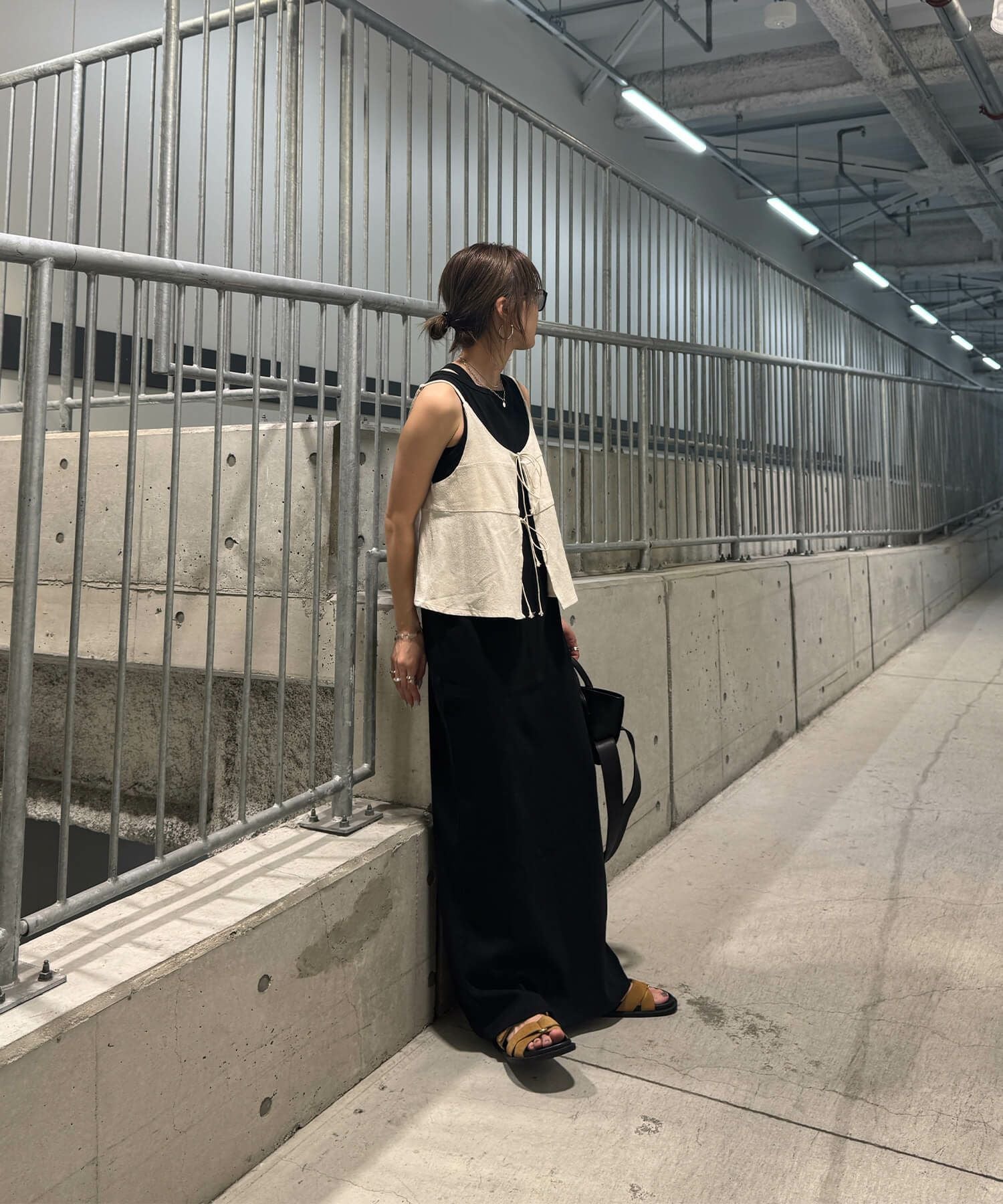 リボンキャミソールリネンビスチェ | Ribbon camisole linen bustier