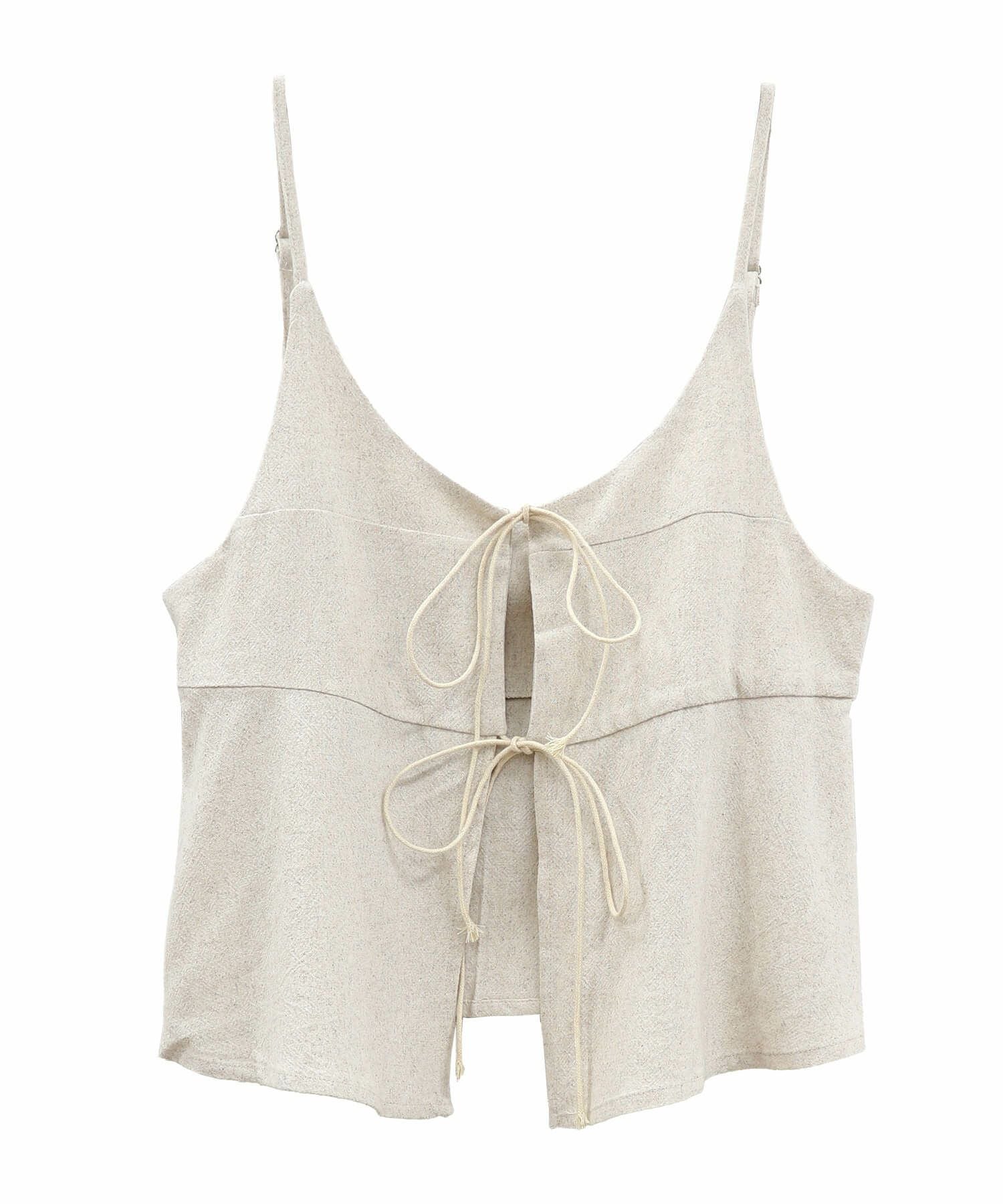 リボンキャミソールリネンビスチェ | Ribbon camisole linen bustier
