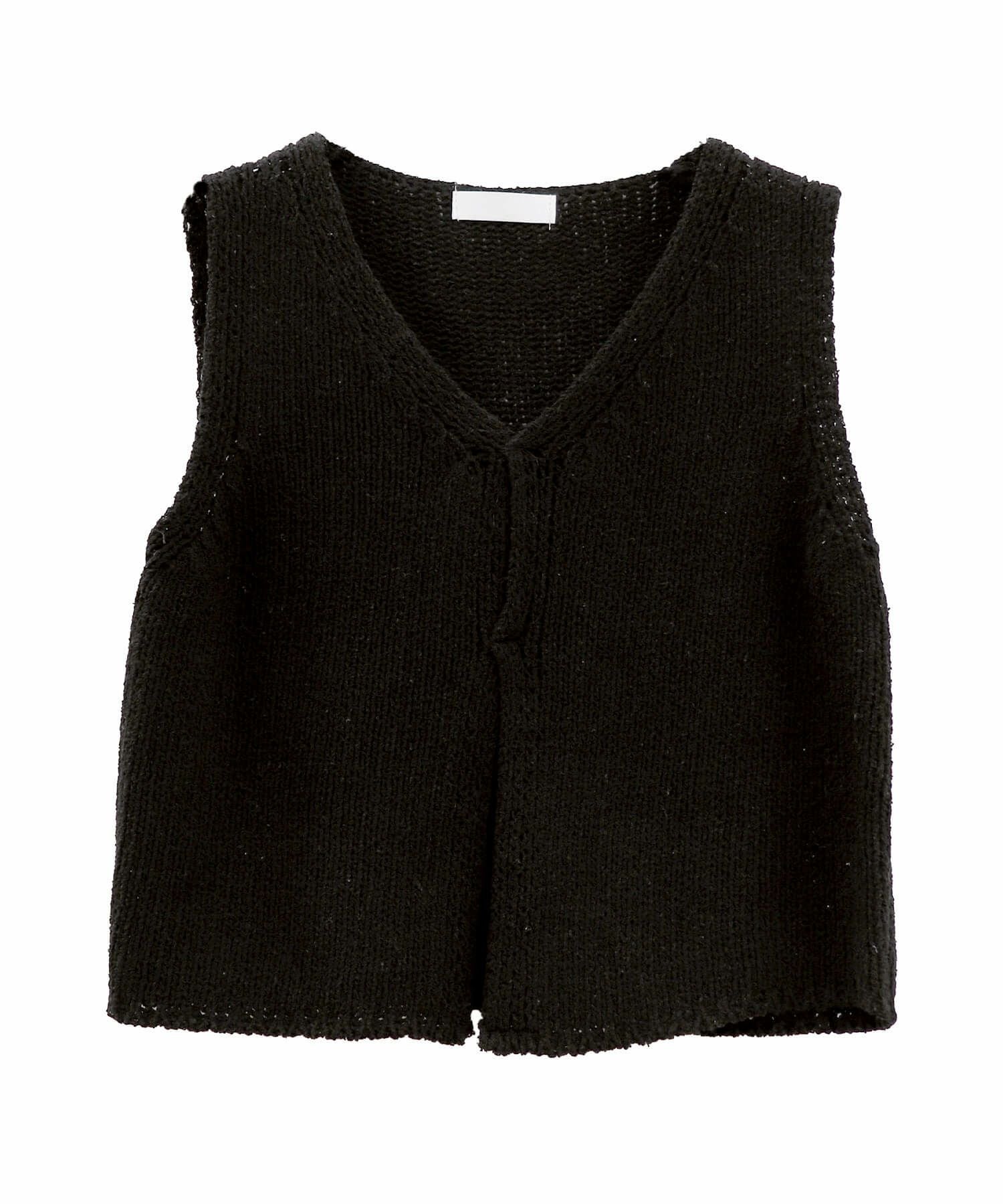 クロップドVネックニットベスト | Cropped V neck knit vest (chiica