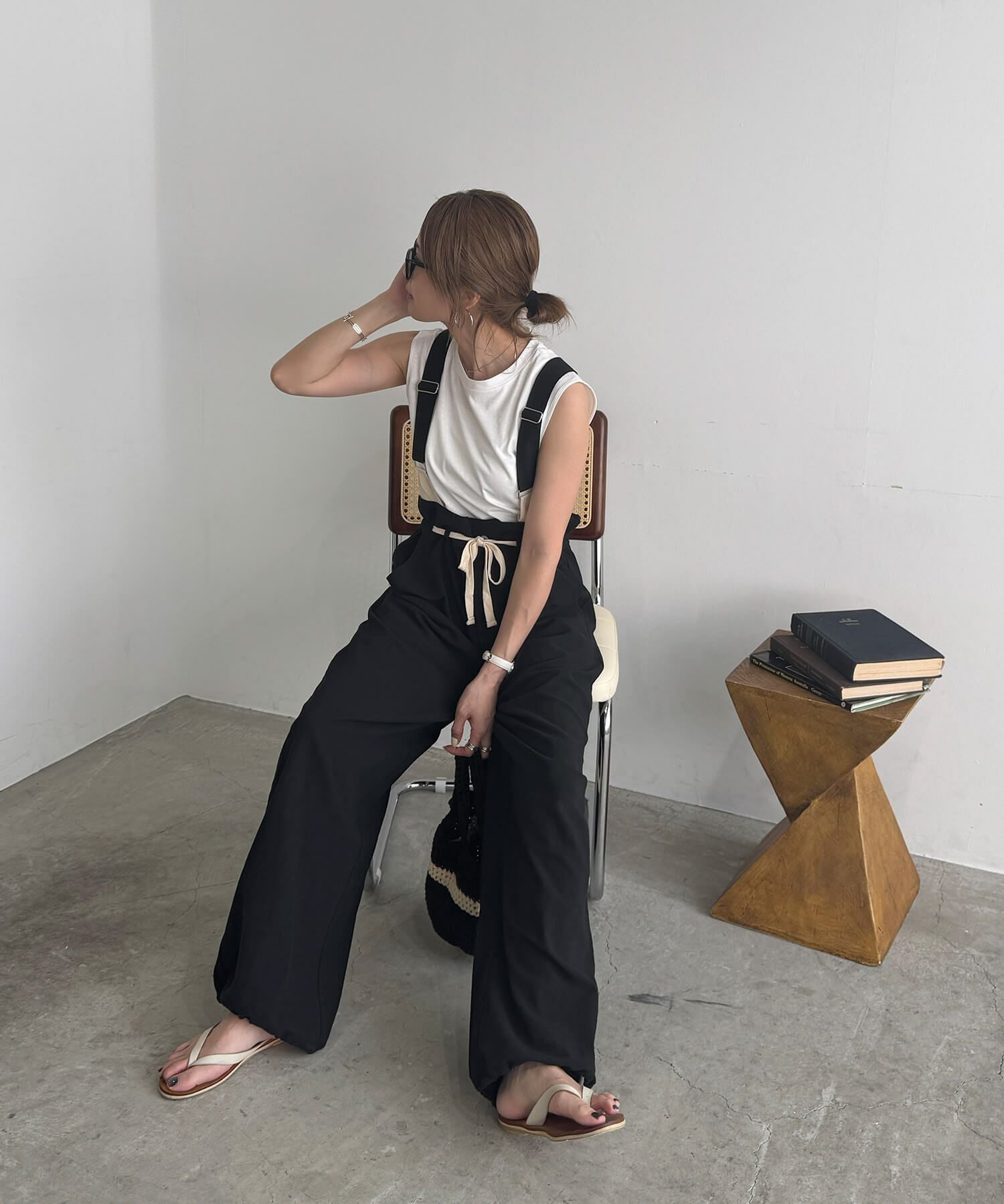 2wayワッシャーサロペットパンツ | 2way washer salopette pants